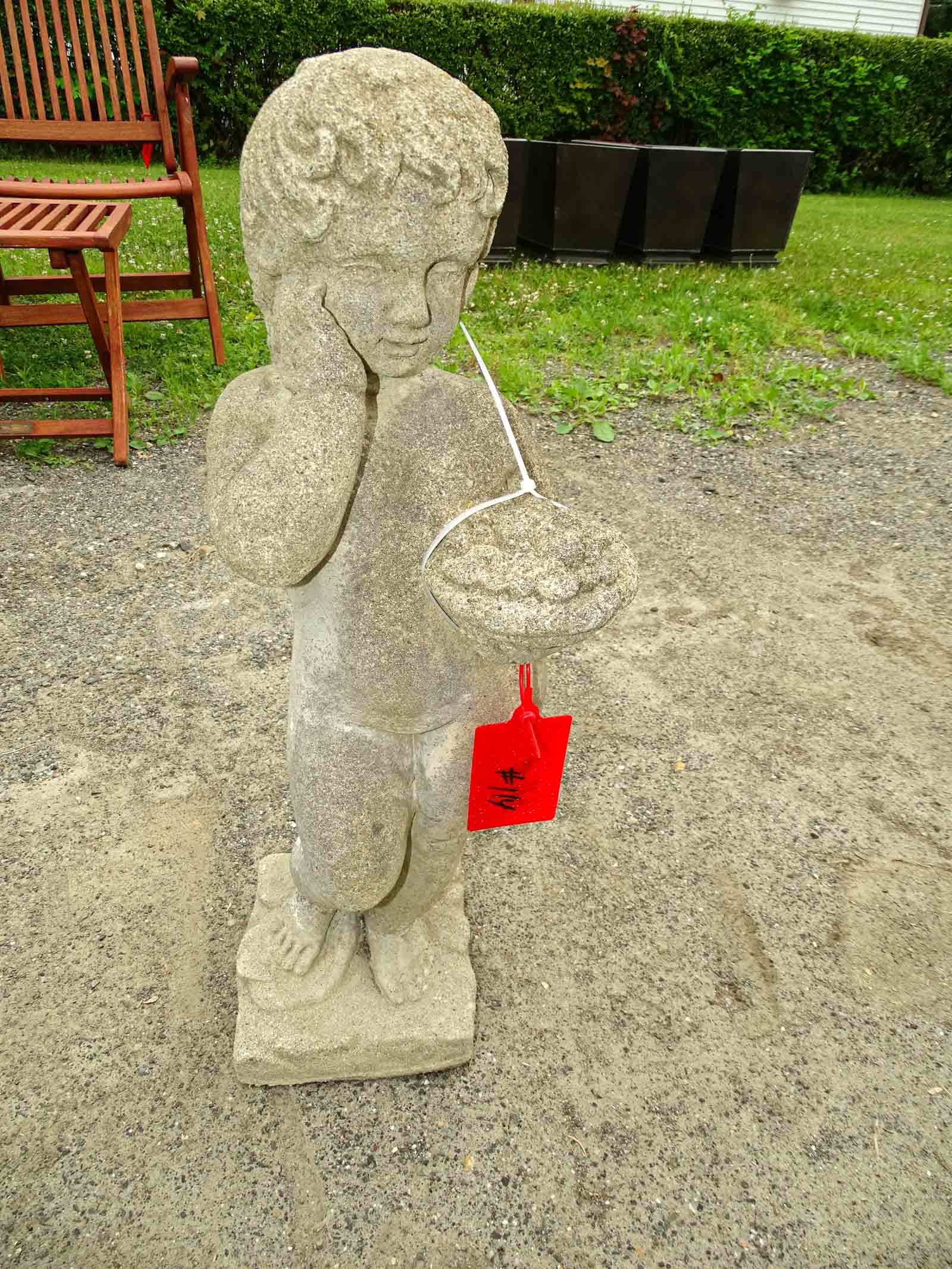 Poured Stone Statue: Poured stone statue. 29" Ht..