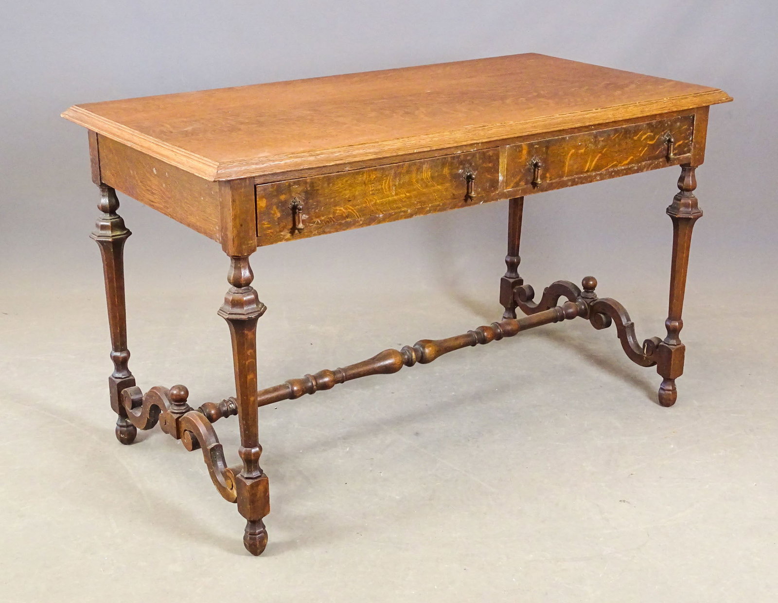 C. 1900 Oak Flat-Top Desk (1 of 4)