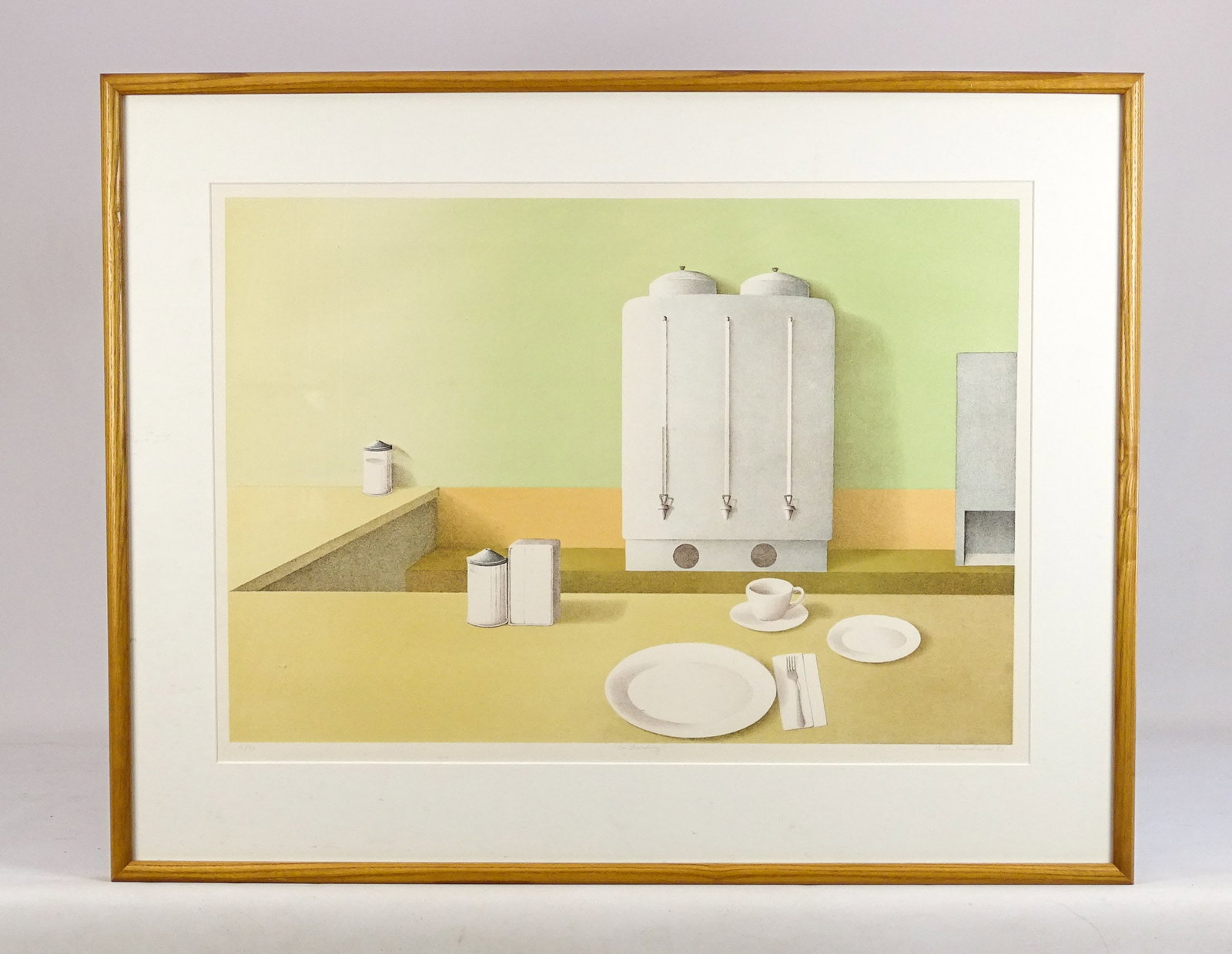 Kevin MacDonald (1947-2006): Kevin MacDonald (1947-2006), signed and numbered lithograph "On Broadway" (27/50). Overall in frame 27" x 34".