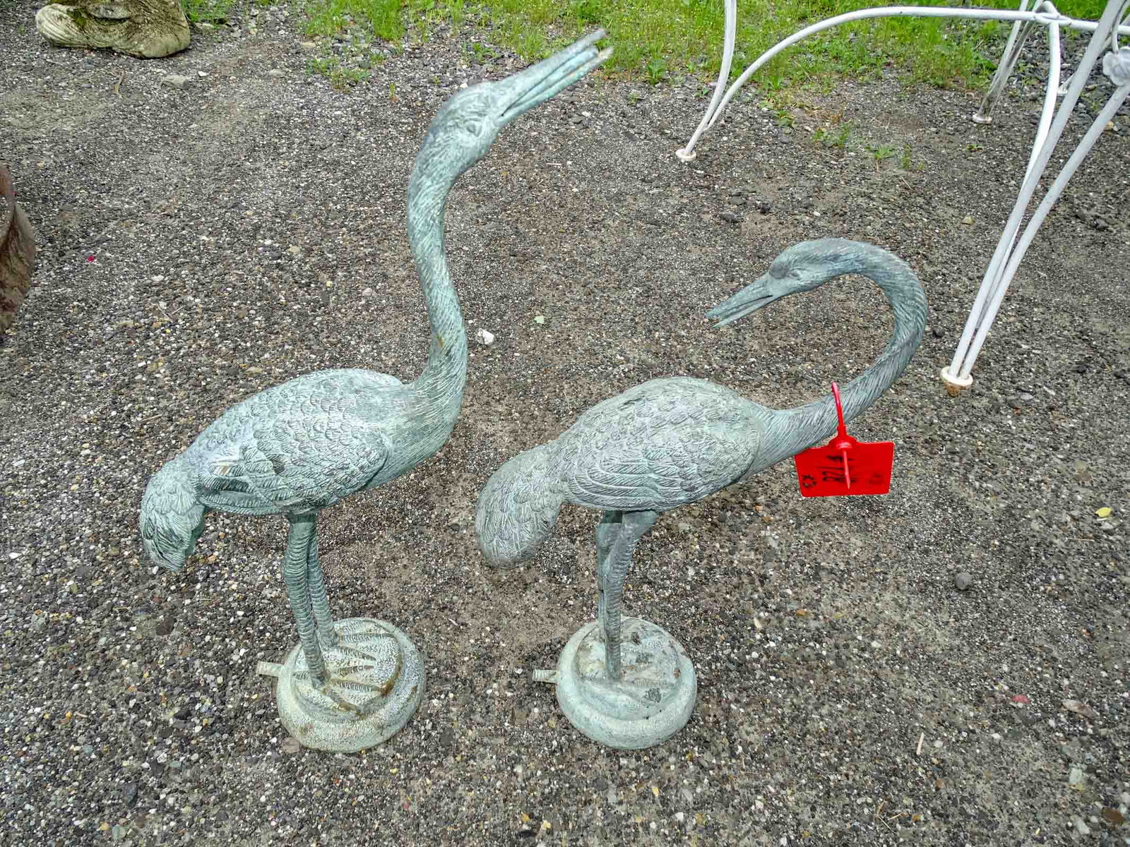 Pair Cast Metal Storks - 3