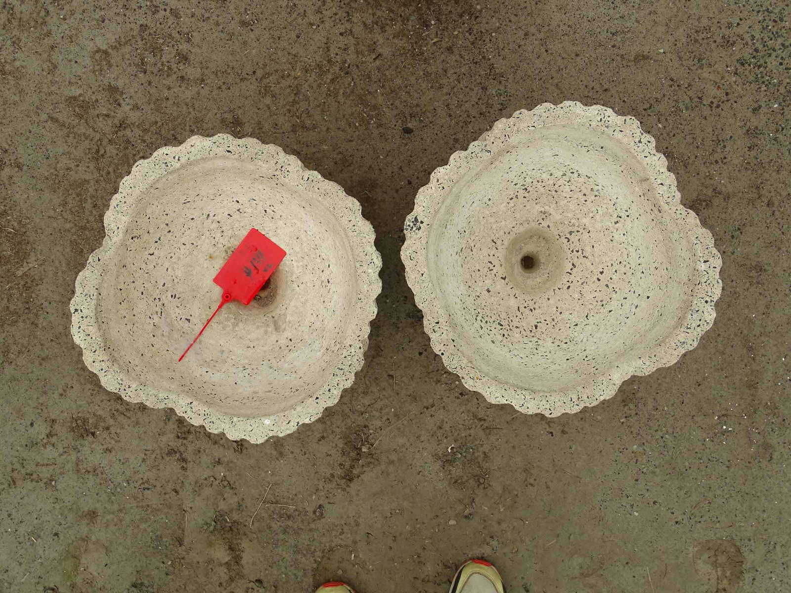 Pair Cast Stone Urns - 3