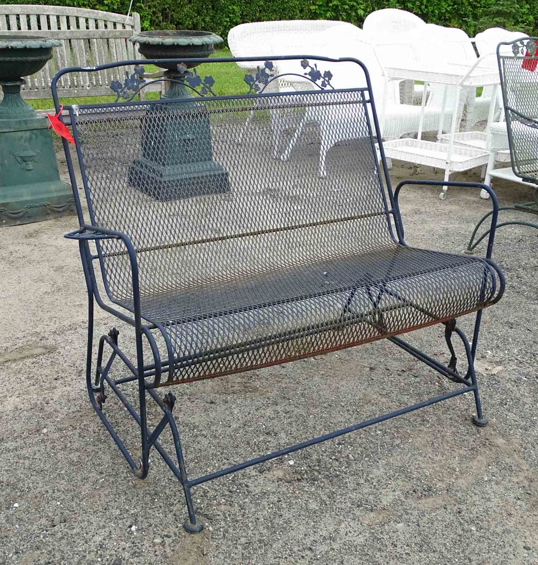 Wrought Iron Glider: Wrought iron glider.