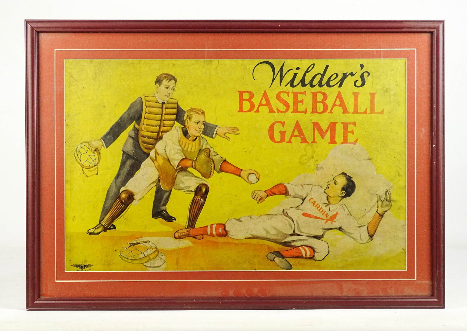 framed Game Board: Framed game board "THE CAPTAIN AND THE KIDS". Overall in frame 11" x 17".