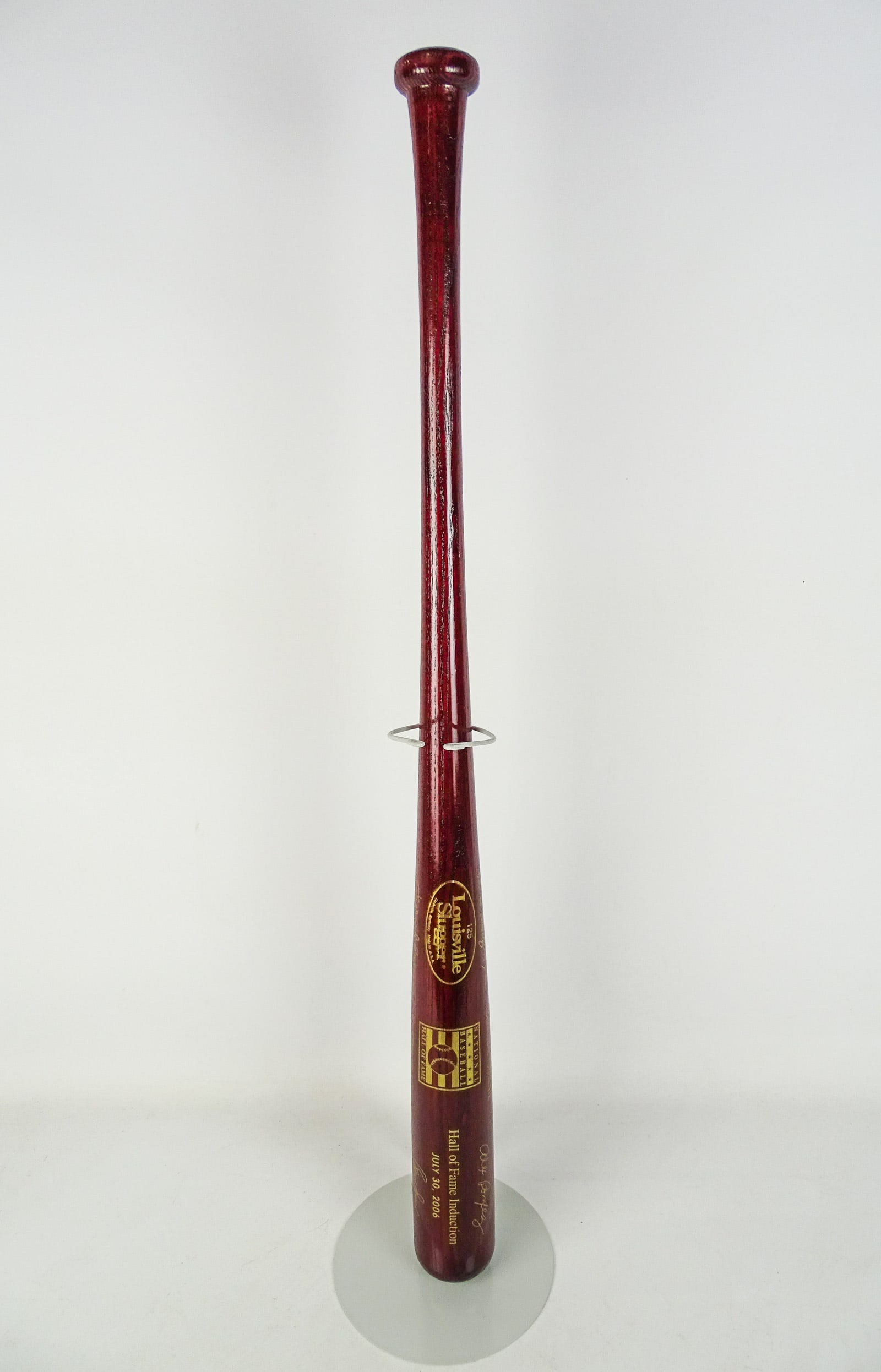 Autographed Baseball Bat: 2006 Hall of Fame autographed baseball bat including: Bruce Sutter, (16) Negro League…".