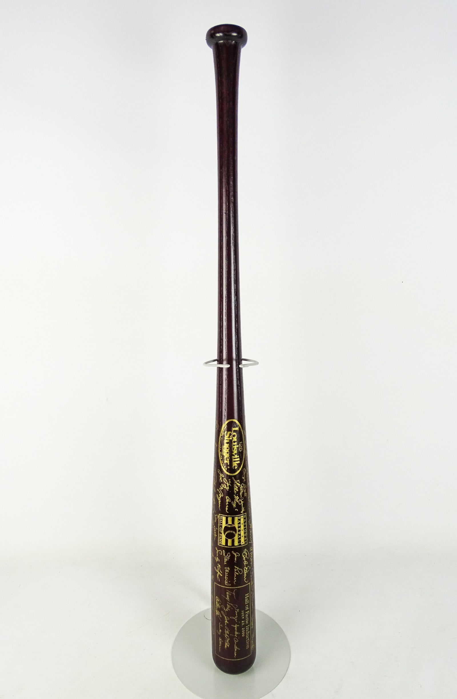 Autographed Baseball Bat: 2000 Hall of Fame autographed baseball bat including: Sparky Anderson, Carlton Fisk, Bid McPhee, Tony Perez, Turkey Stearns…".