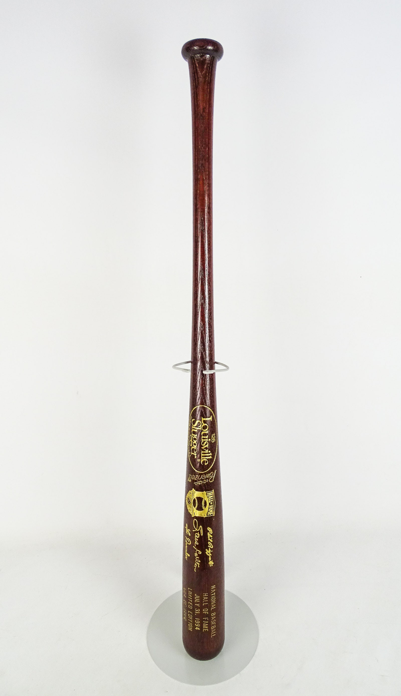 Autographed Baseball Bat: 1994 Hall of Fame autographed baseball bat including: Steve Carlton, Leo Durocher, Phil Rizzuto..".