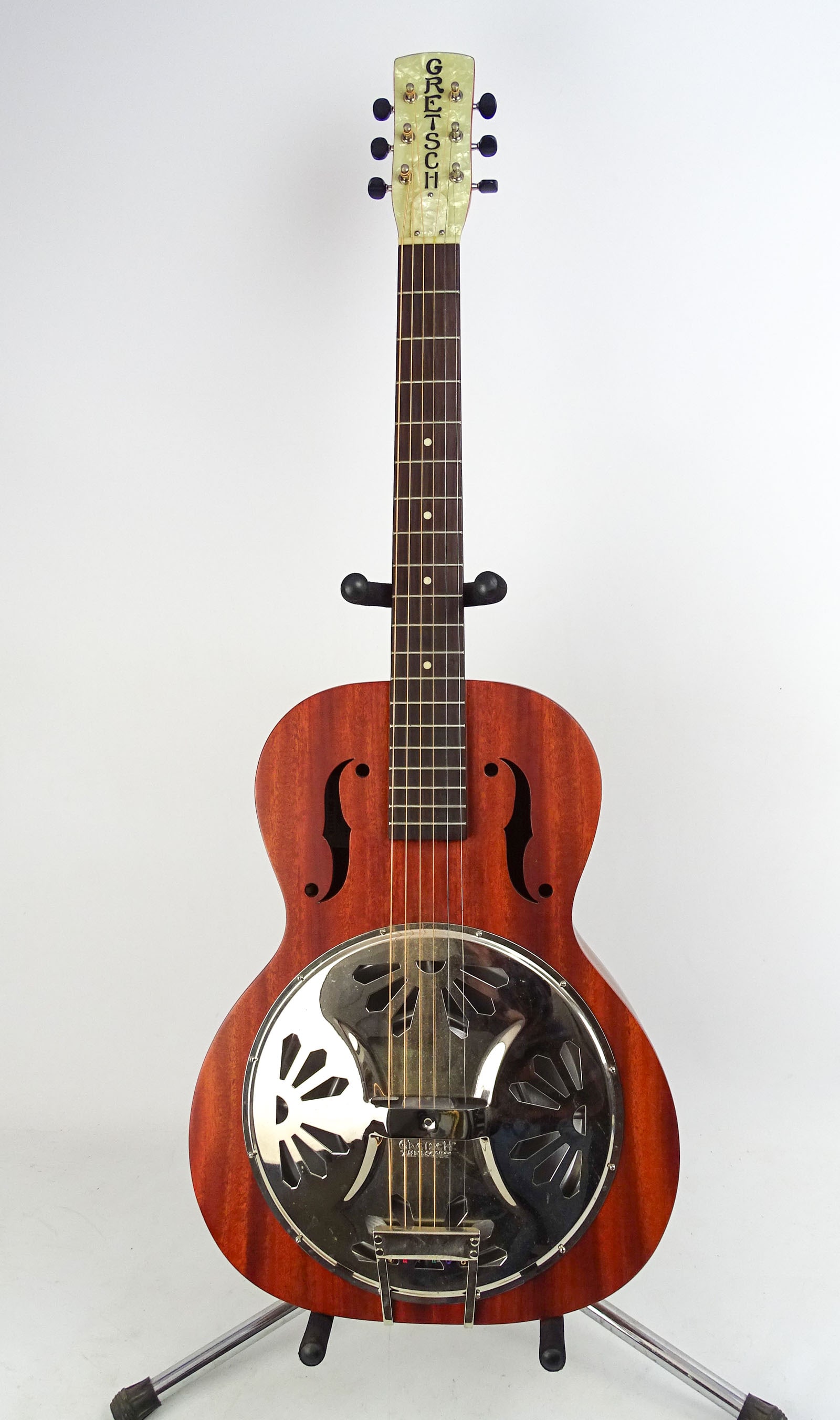 Gretsch Resonator Guitar: Gretsch Resonator acoustic guitar. Made in China. SN#CAXR165176. Comes with case.