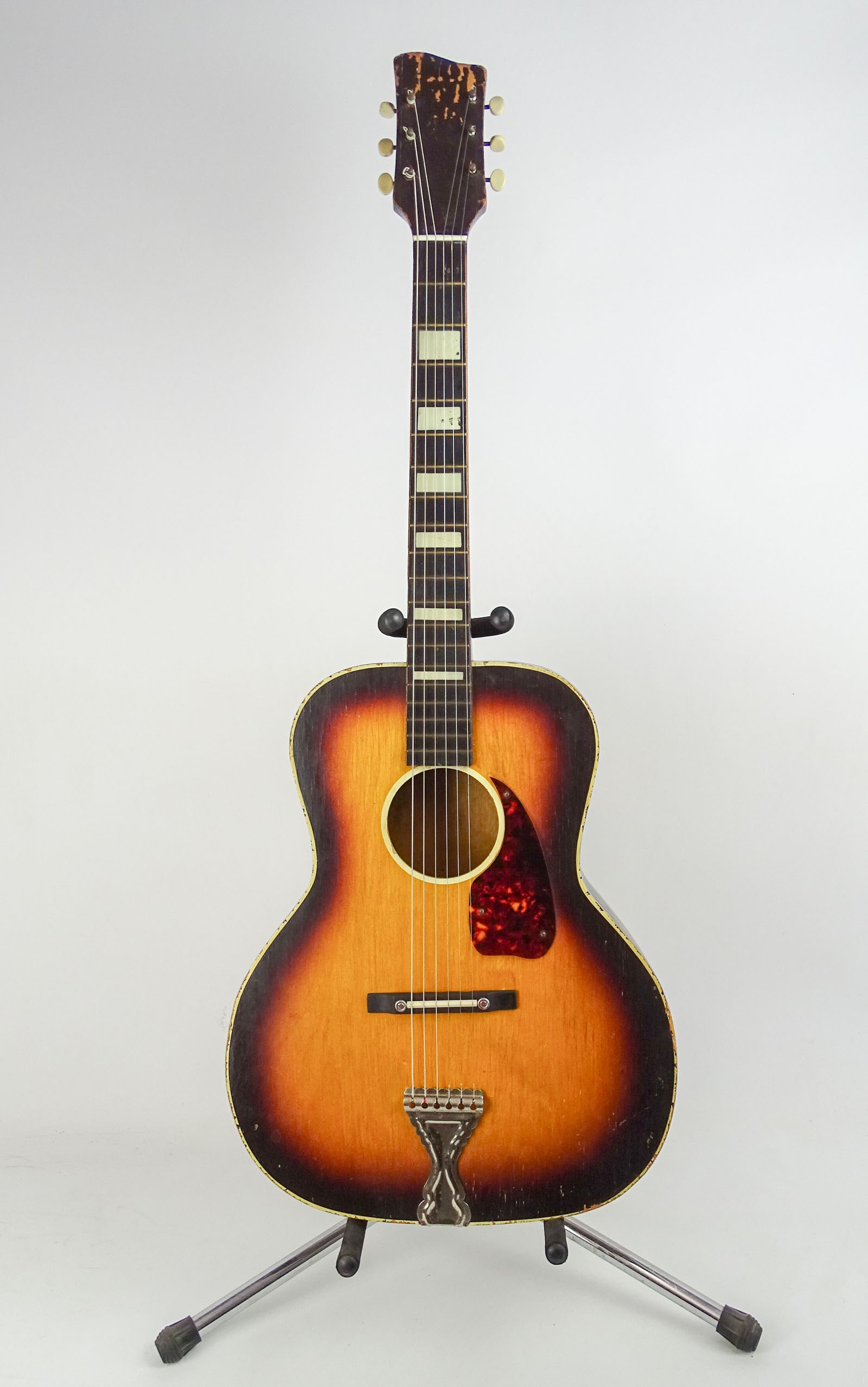 Acoustic Guitar: C. 1960's "flat-top" acoustic guitar with gig bag. 40" L..