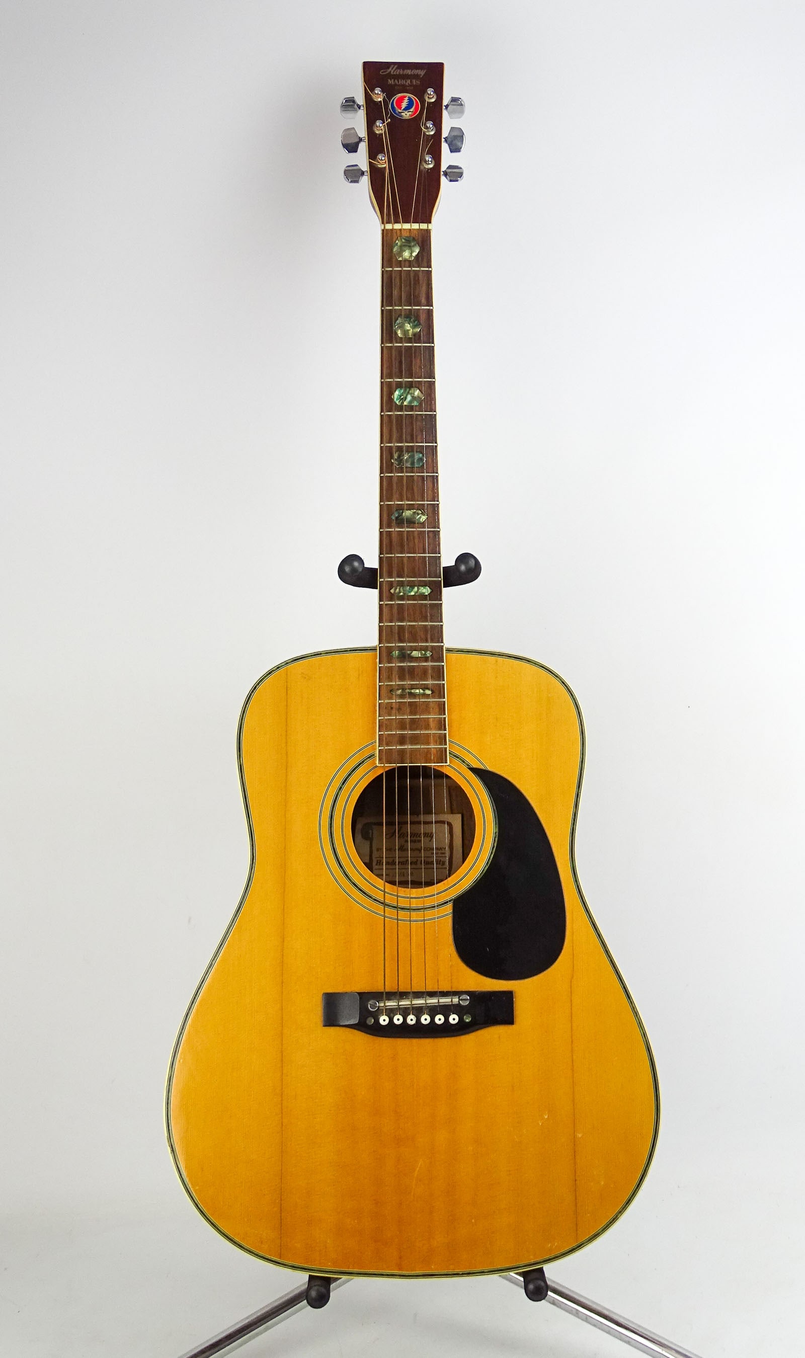 Harmony Acoustic Guitar: Vintage Harmony Marquis Acoustic guitar. SN#HM400. Gig bag included.