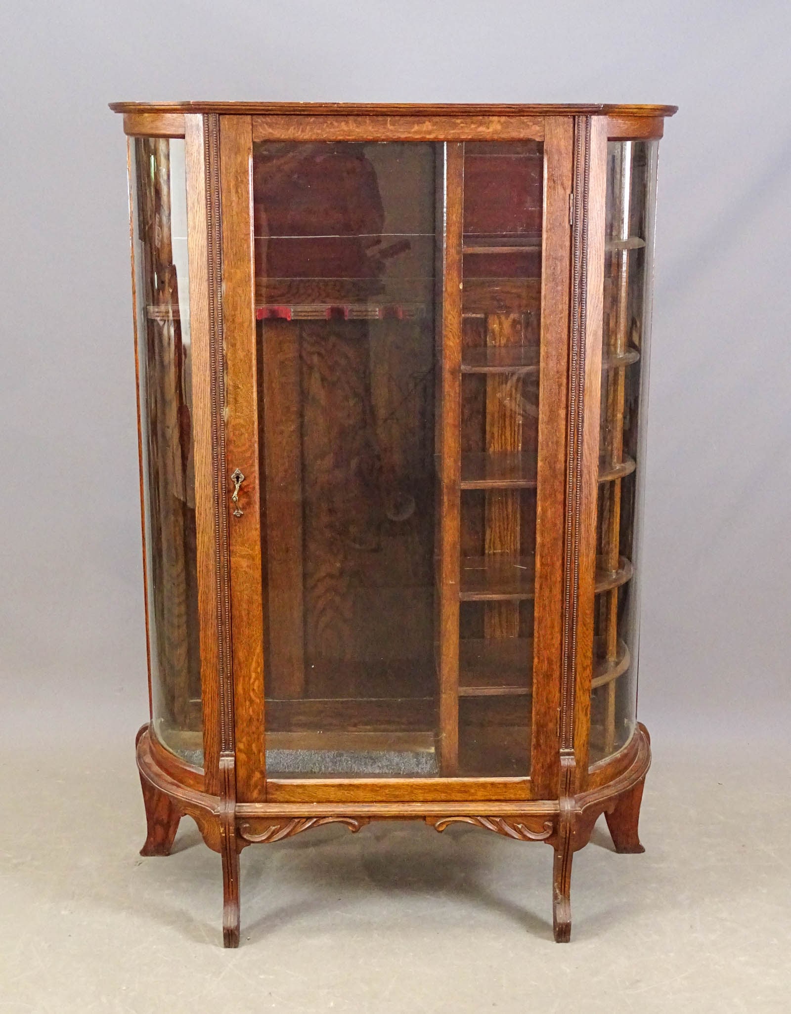 Victorian Oak China Closet: Victorian oak china closet. 41" x 16" x 60 1/2".