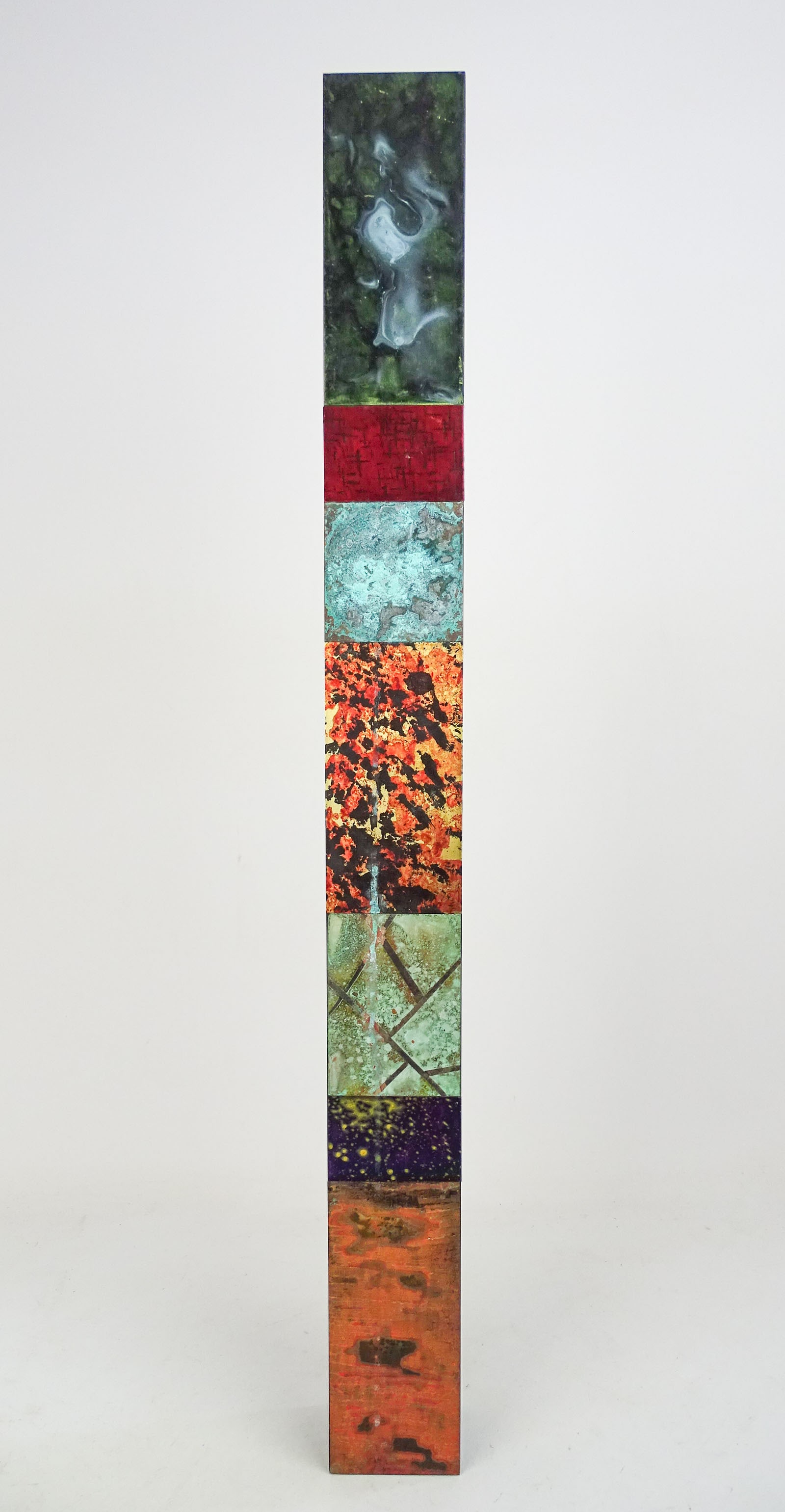 Cassidy Watt (20th/21st Century): Cassidy Watt (20th/21st Century), mixed meda "Remnant Totem". 31" x 3" x 2". Original sales label inside back.
