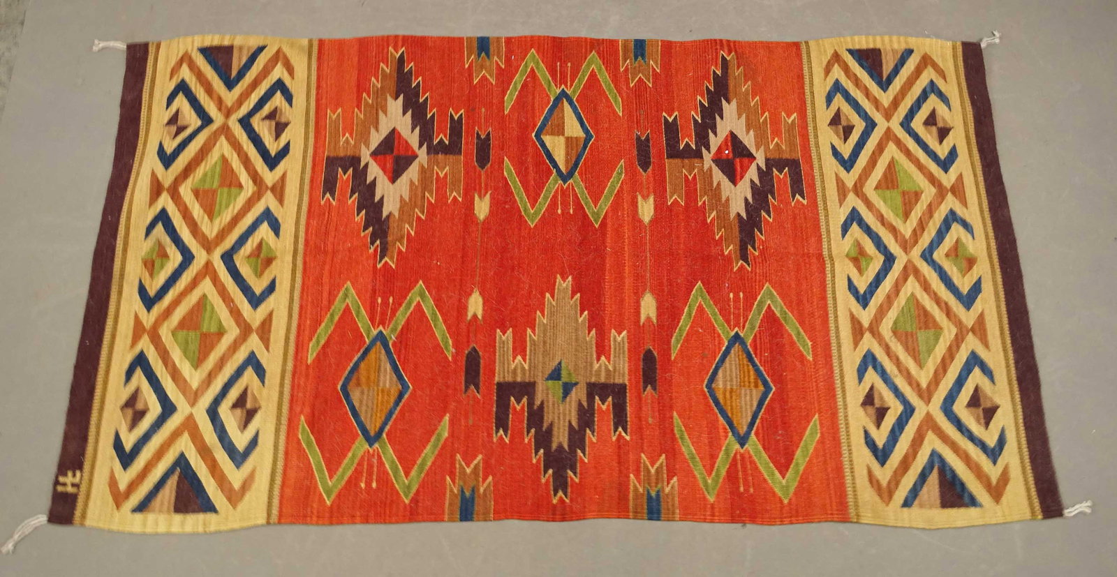 Navajo Rug: Navajo rug. 48" x 88". Needs cleaning.