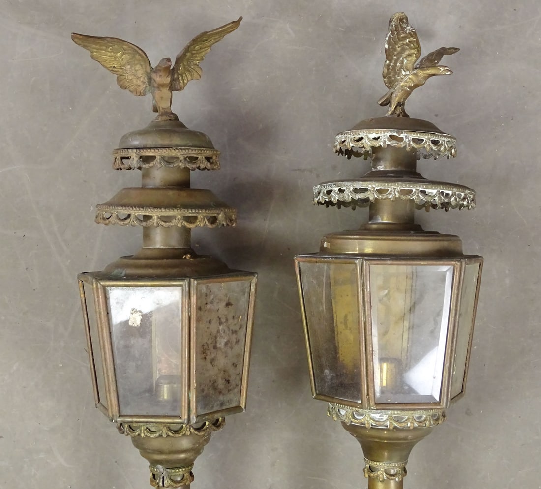 Pair Brass Lamps - 2
