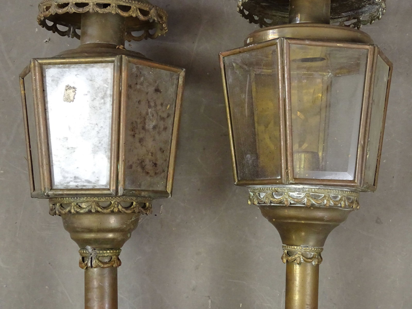 Pair Brass Lamps - 4