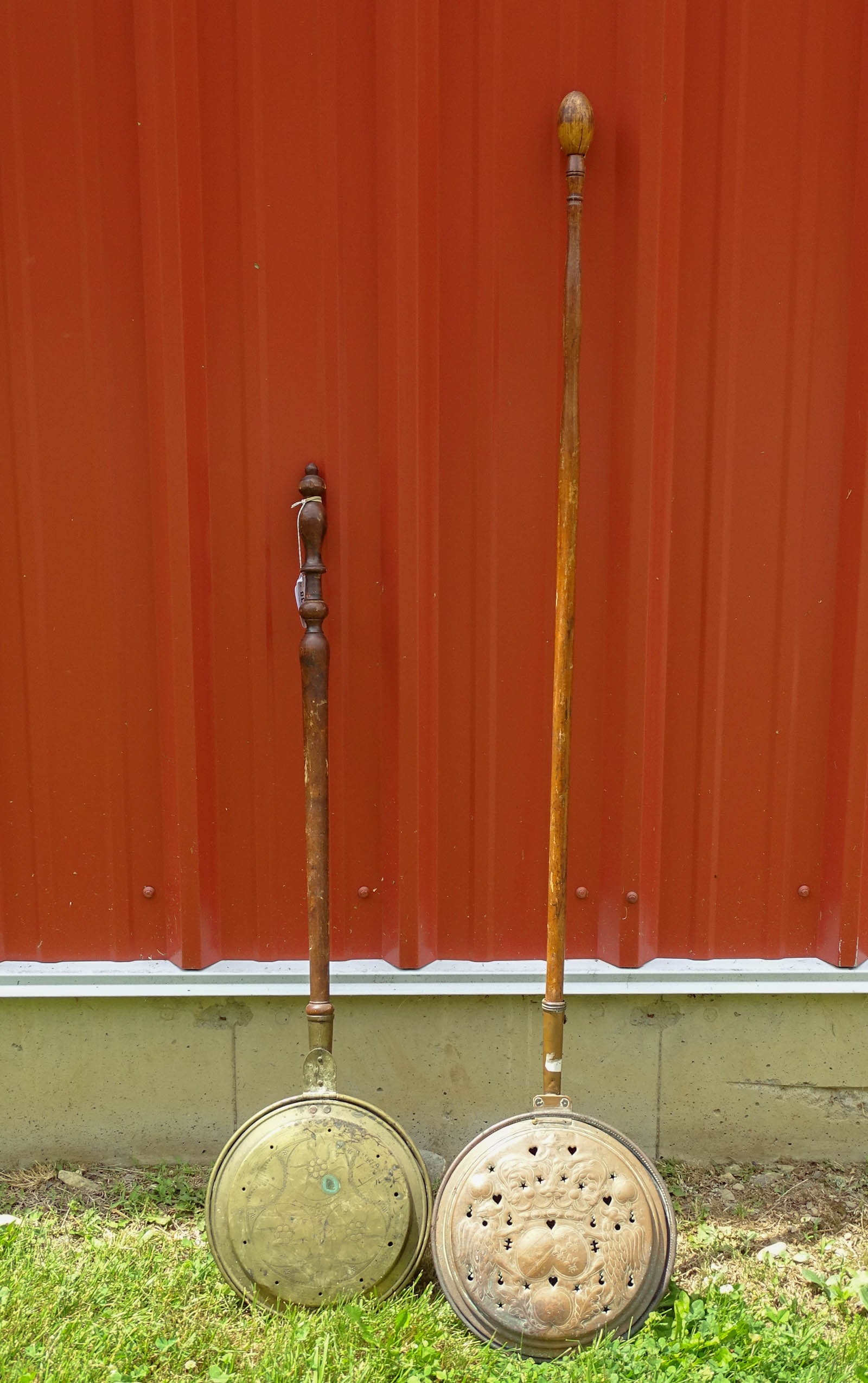 Bed Warmers: Lot (2) 19th c. bedwarmers. Longest 62" L..