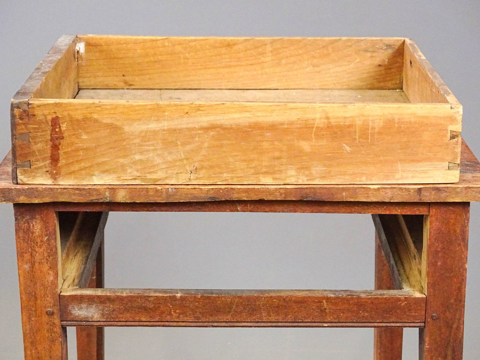 18th c. "X" Base Single Drawer Stand - 3
