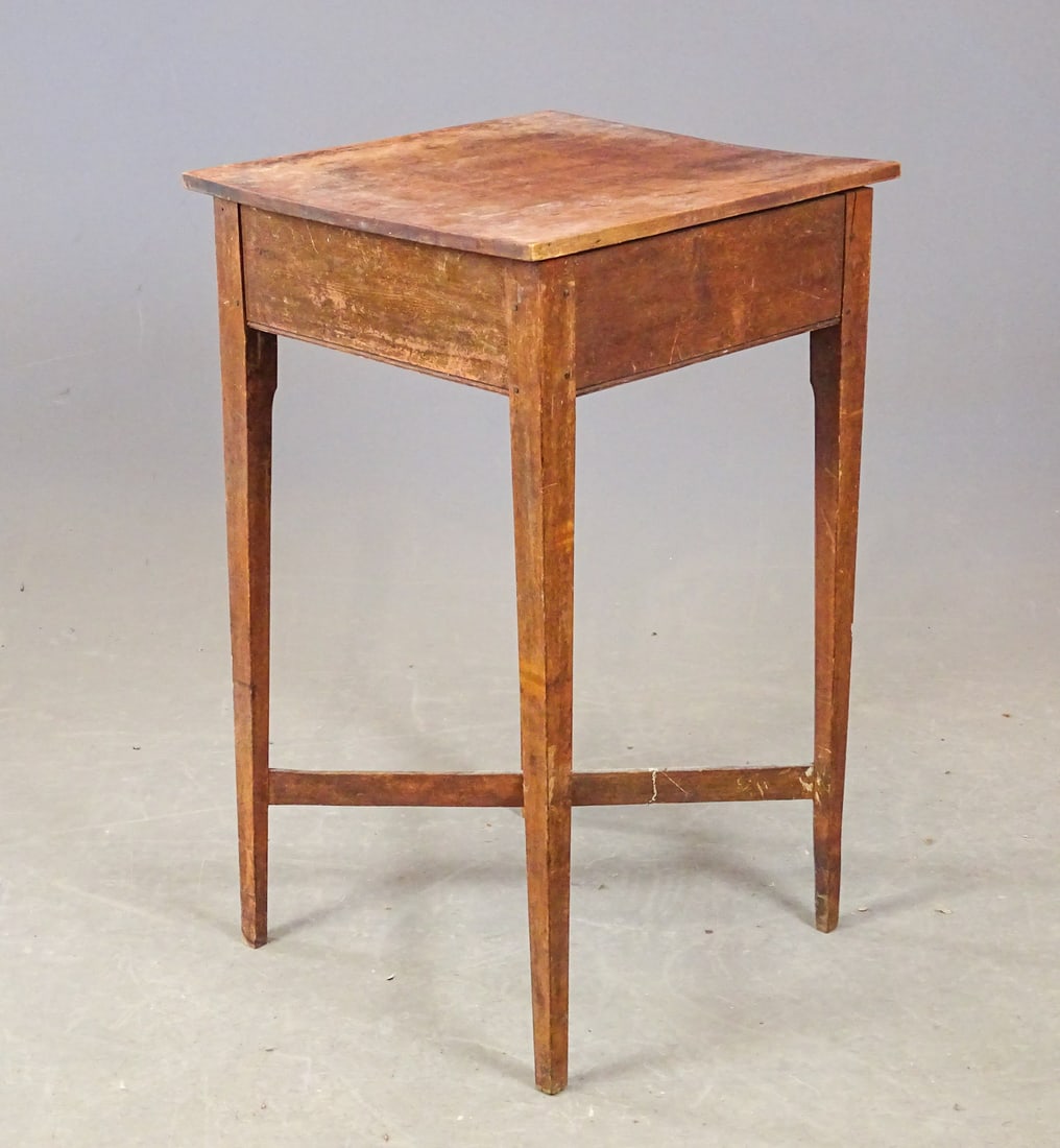 18th c. "X" Base Single Drawer Stand - 4