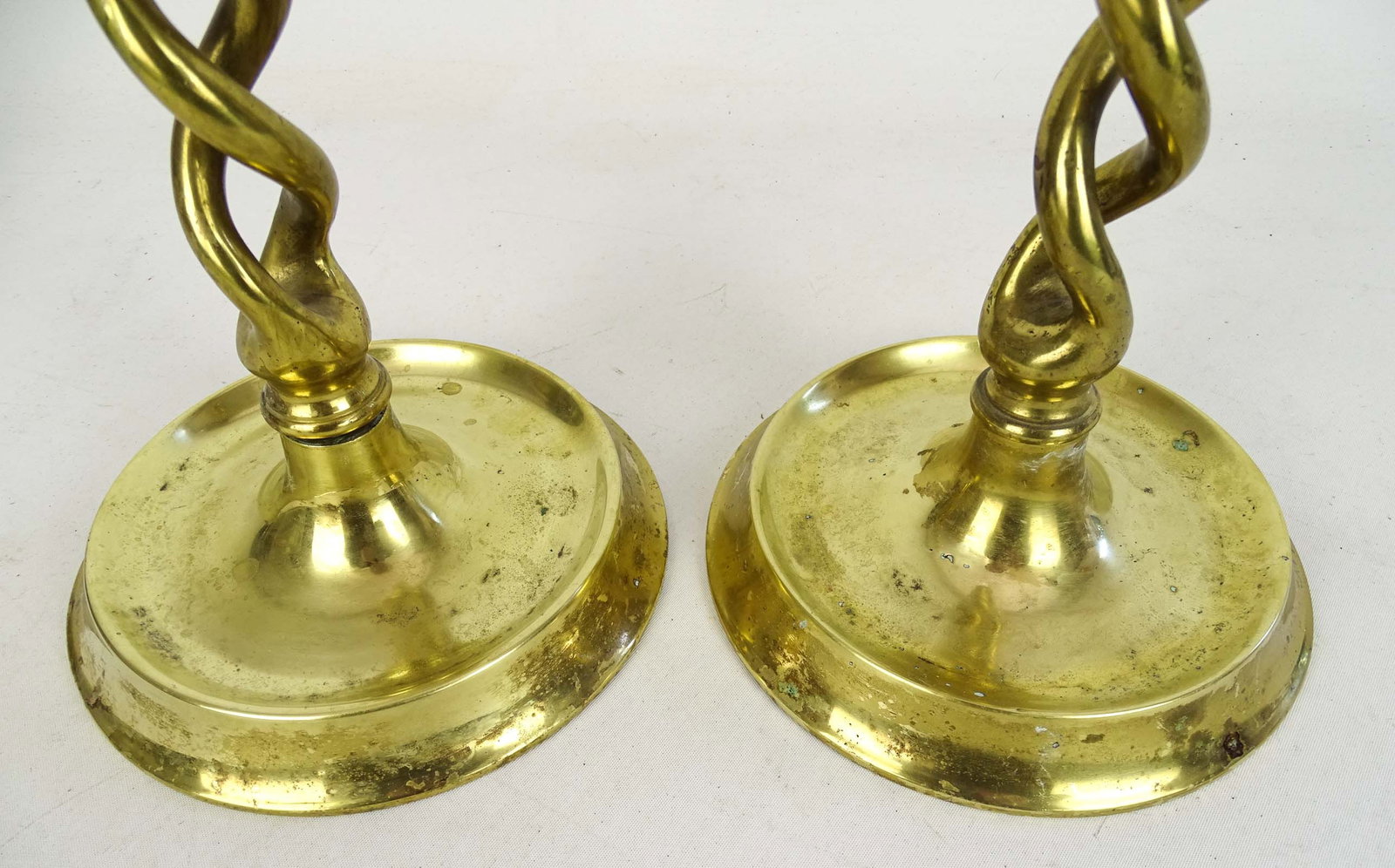 Pair Tall Brass Candlesticks - 3