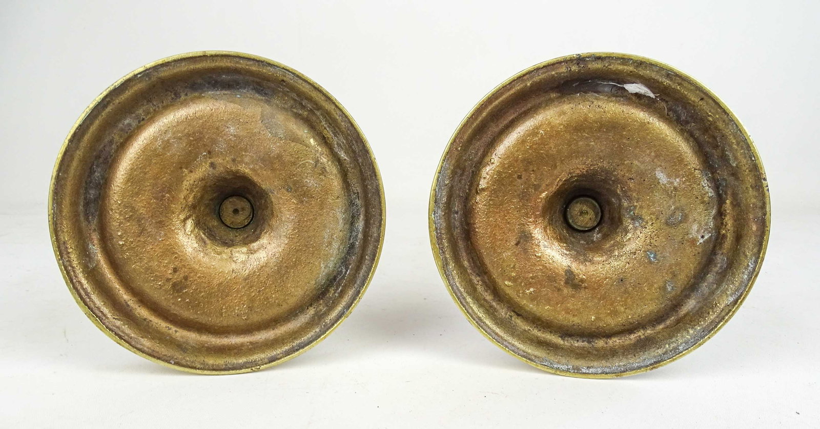 Pair Tall Brass Candlesticks - 4