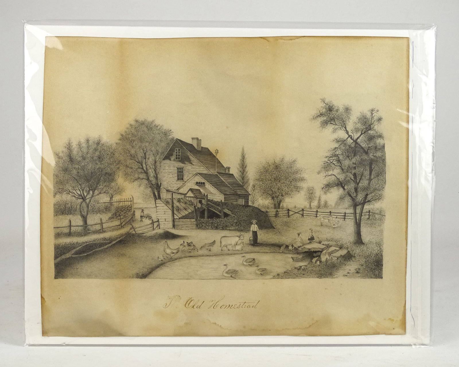 19th c. Graphite Drawing (1 of 5)