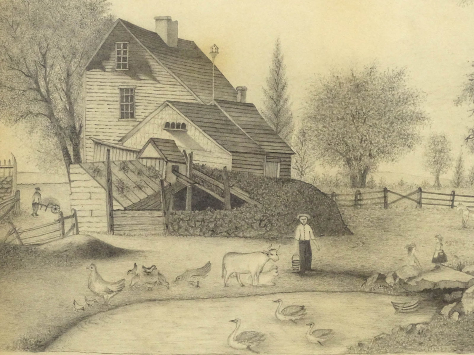 19th c. Graphite Drawing - 2