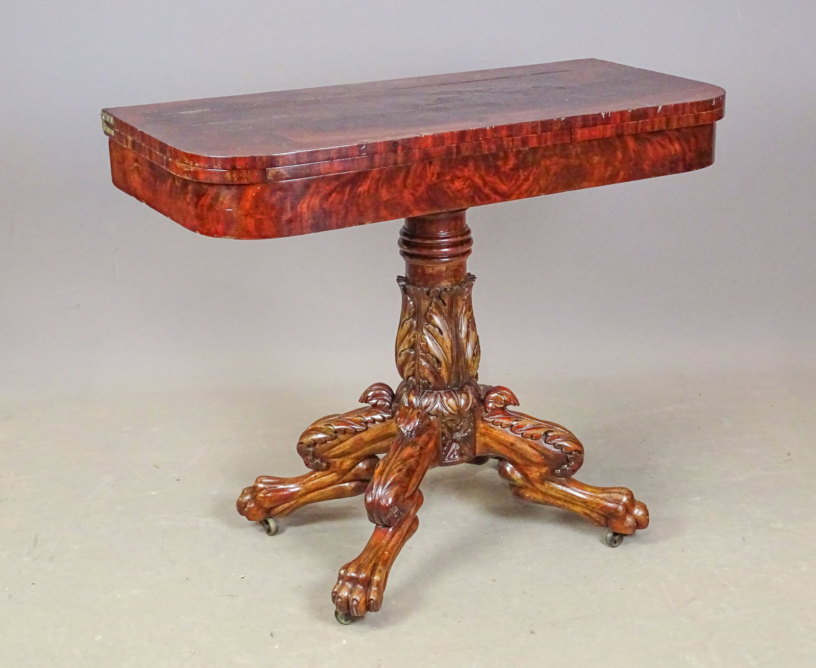 19th c. Empire Mahogany Card Table (1 of 8)