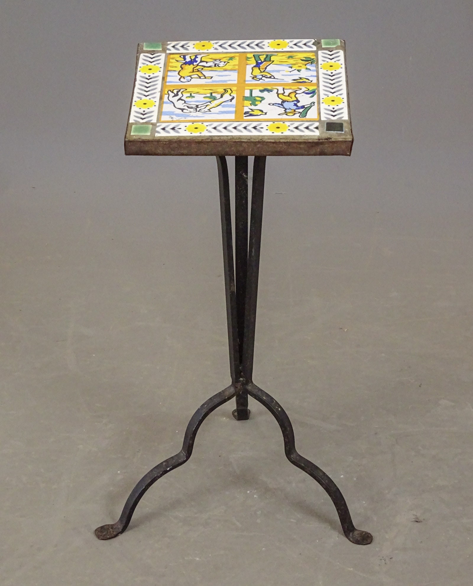 Wrought Iron Tile Top Table - 4
