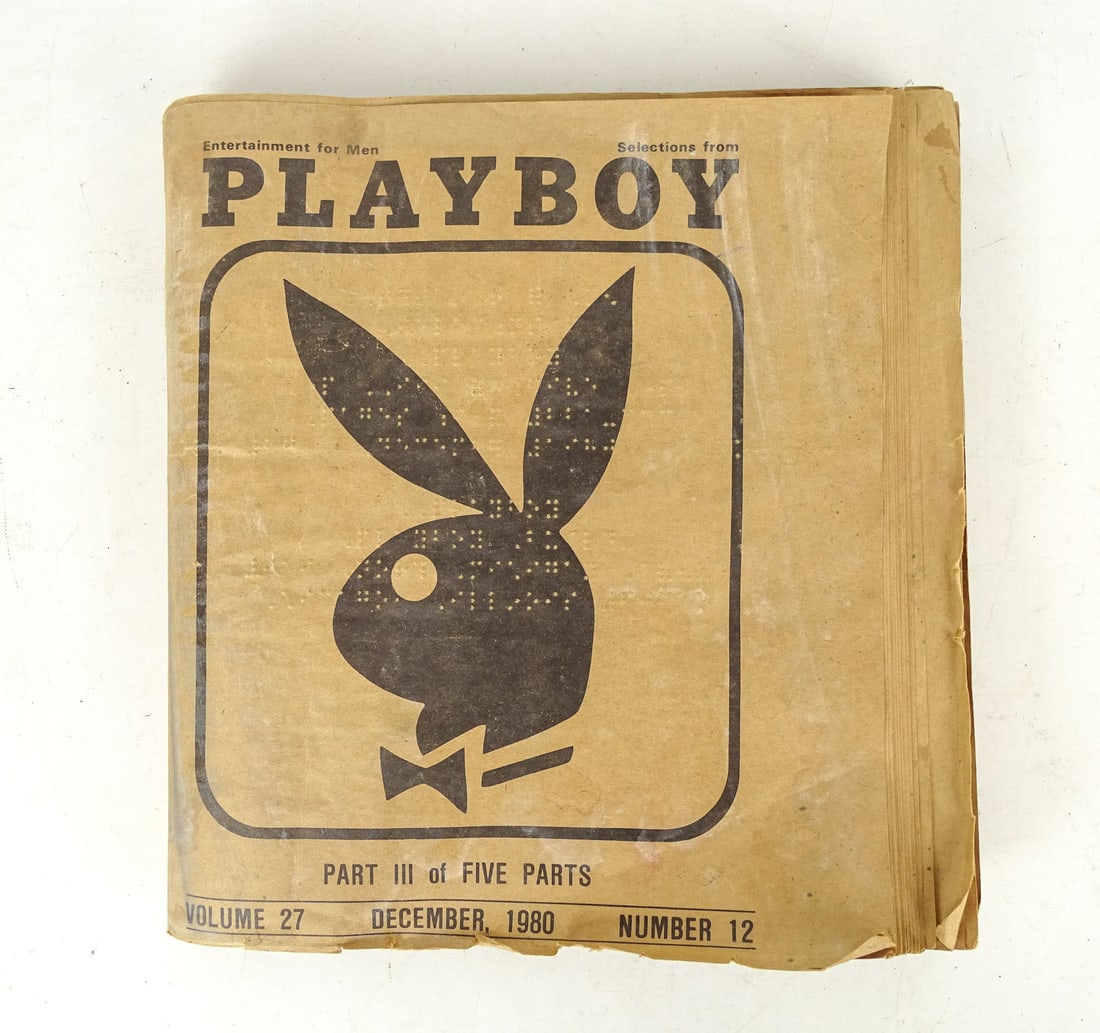Braille Playboy Magazine: Playboy magazine Braille edition, Dec. 1980 Number 12 Volume 27.
