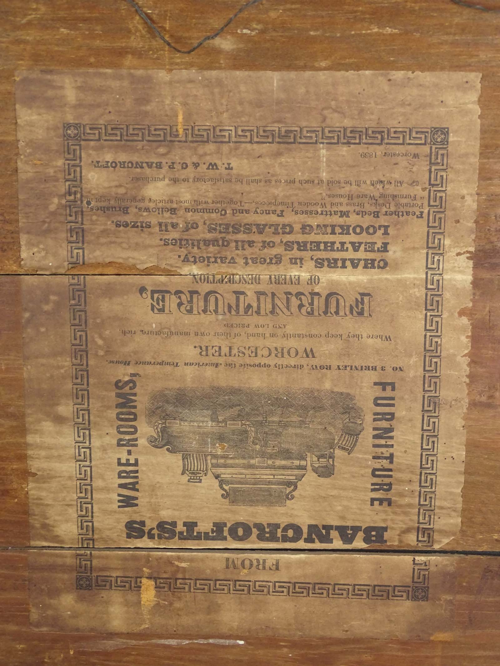 19th c. Labeled Mass. Mirror - 3