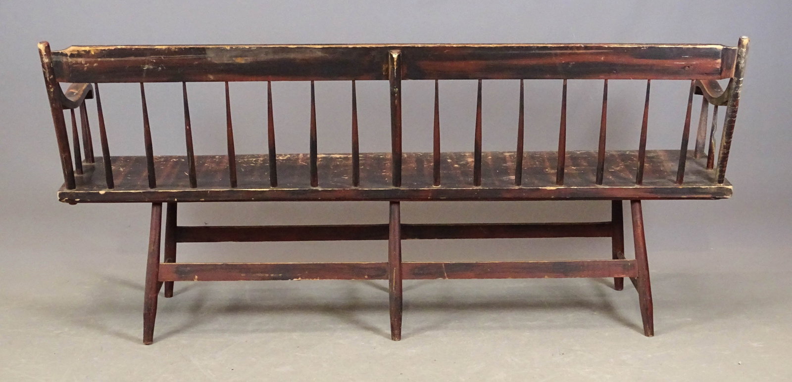19th c. Painted Deacon's Bench - 5