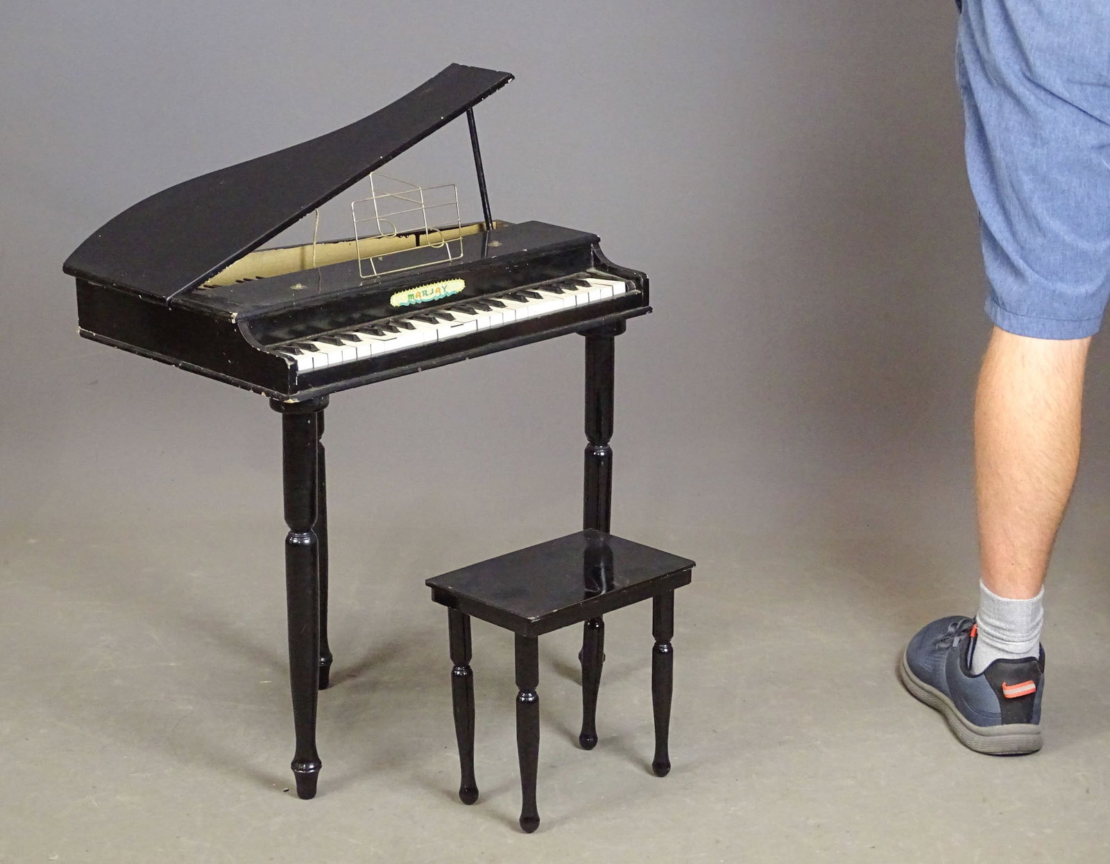 Vintage Child's Piano: Vintage child's piano "MARJAY". 20" x 17" x 21" Ht..