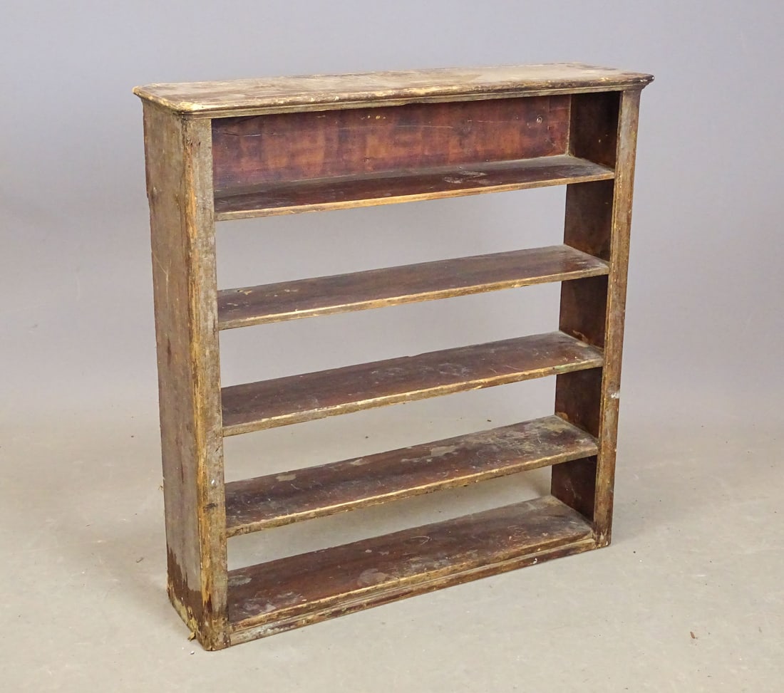 19th c. Hanging Shelf: 19th c. hanging shelf. 29" x 7" x 31 1/2".