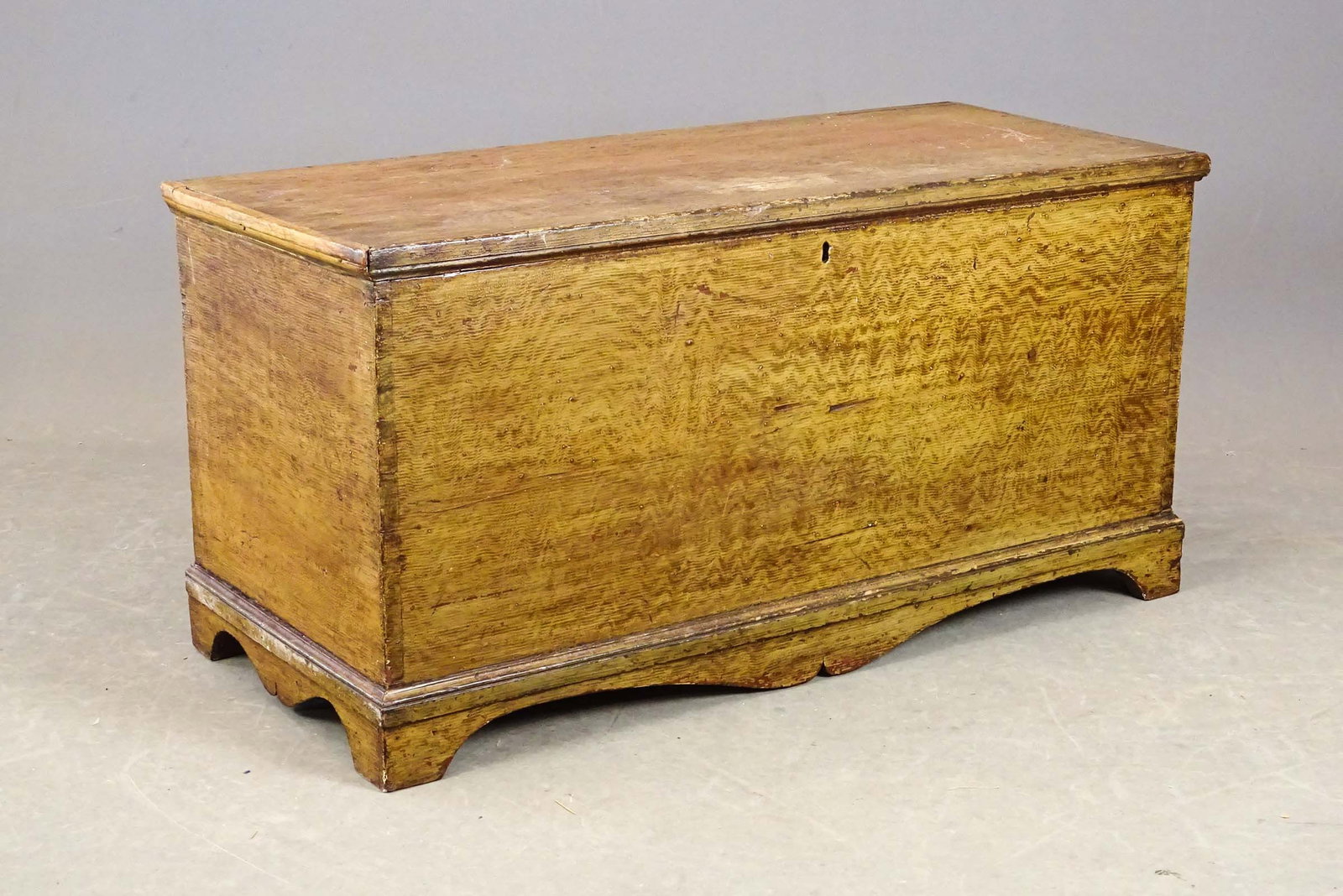 19th c. Blanket Box: Diminutive 19th c. New England grain painted blanket box. 37 1/4" x 16 1/2" d 18 1/2" Ht..