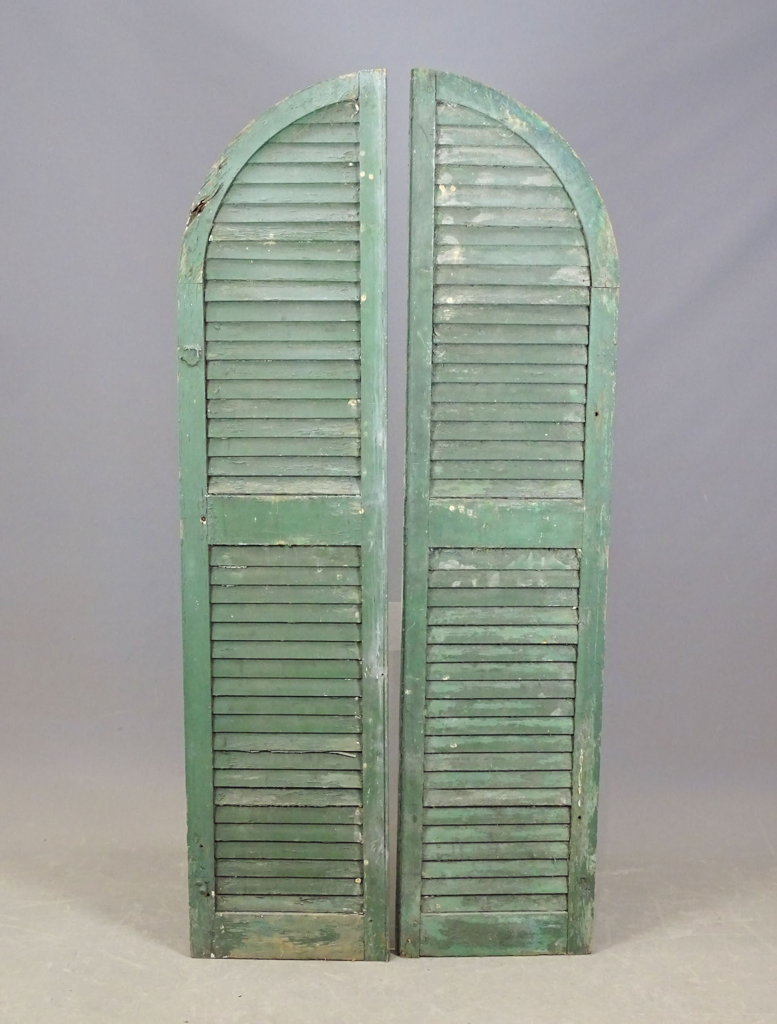 Pair of Gothic Louvers: Pair of early Gothic louvers. 16 1/2" W., 71 1/2" Ht..