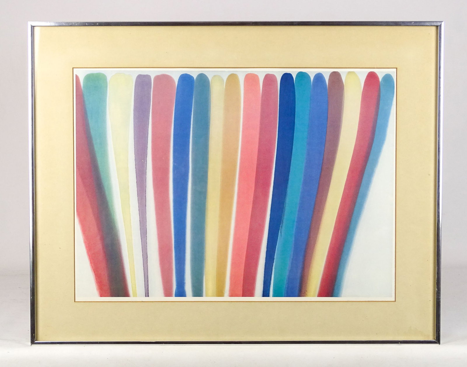 Morris Louis Print: Morris Louis Modern Design print. C. 1969. Overall in frame 22" x 28".
