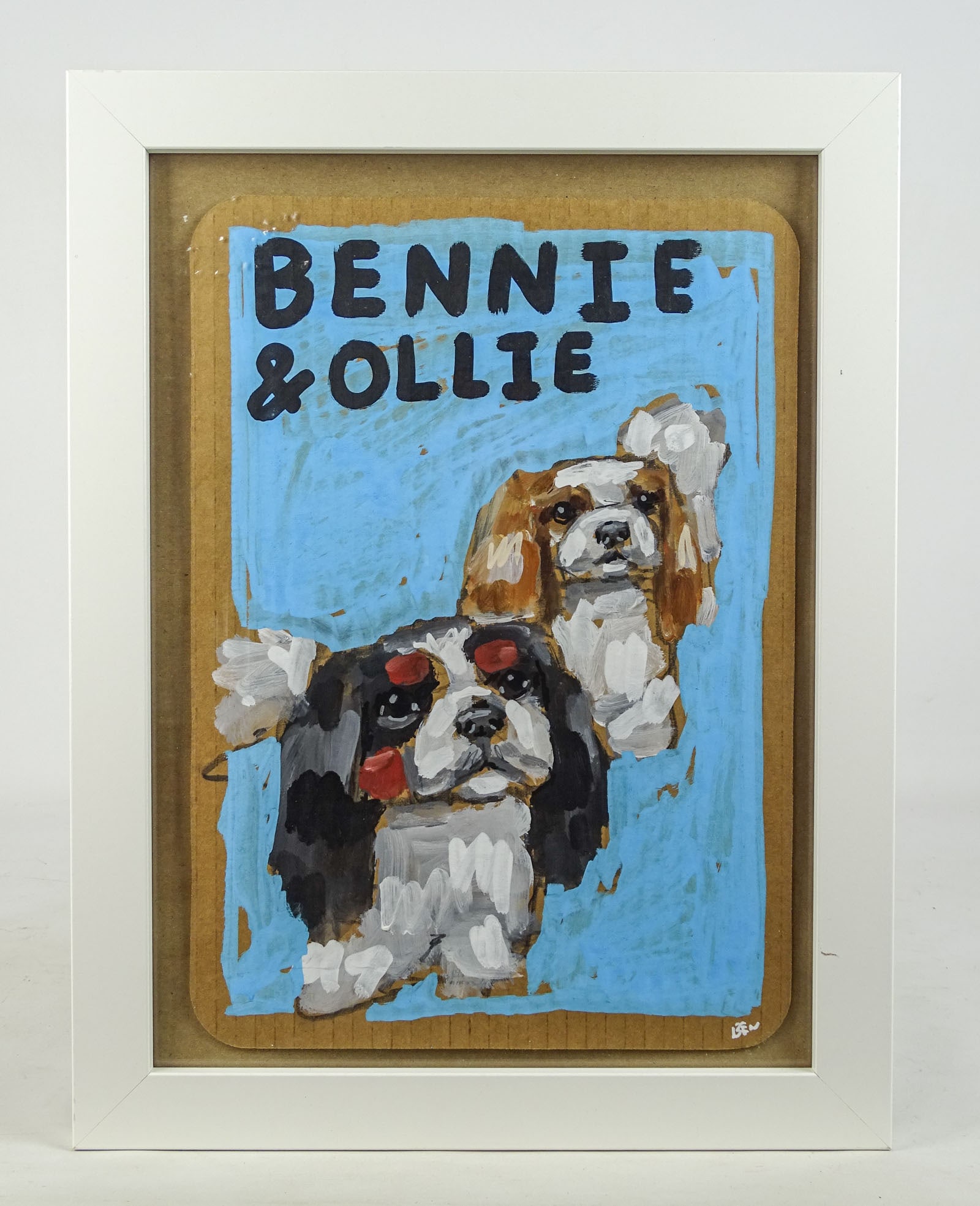 Original Artwork "BENNIS & OLLIE": Original painting on cardboard "BENNI & OLLIE". Signed "Ben". Overall in frame 17" x 13").