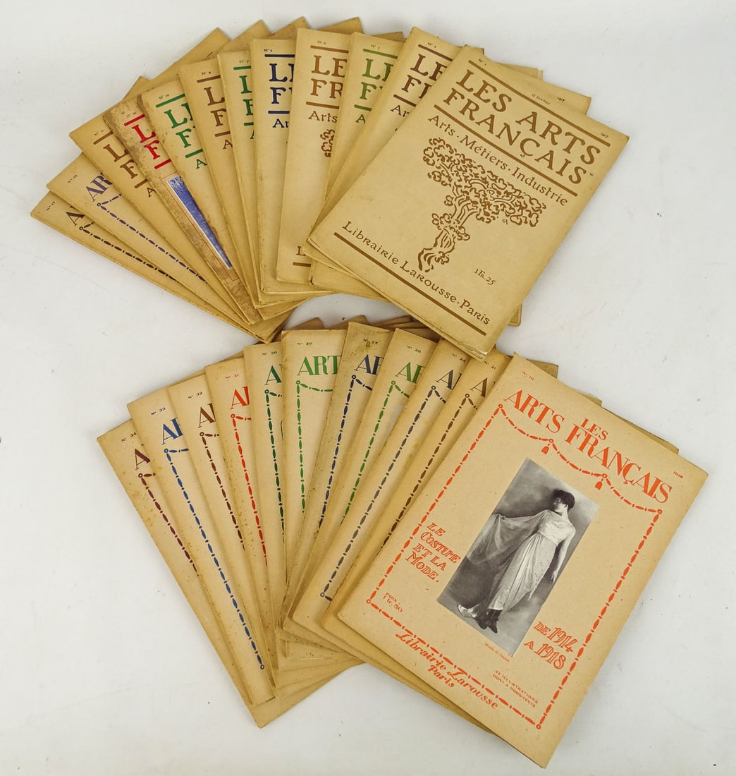 Les Arts Francasi Magazine: Les Arts Francais WWI Monthly Magazine to promote French Art and Industry against German competition. 24 issues. Various run 1917-1919.