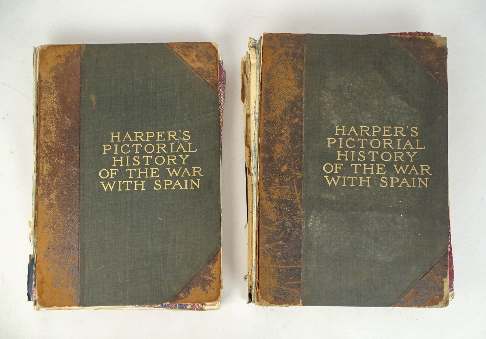 Harpers History Books: Harper's Pictorial History of the War with Spain. Volumes I and III. As is condition.
