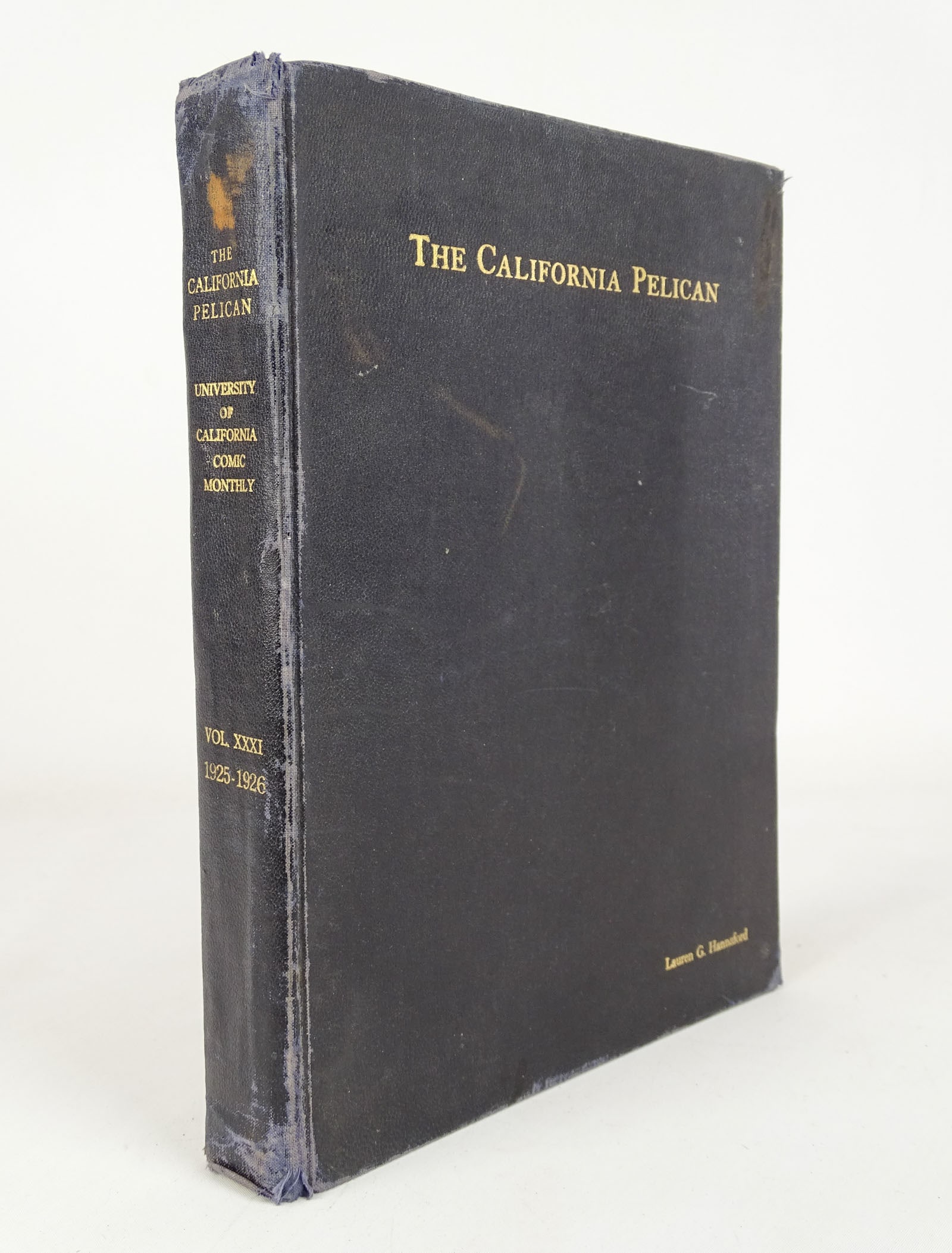 Book Lot: (8) bound issues of "The California Pelican", Volume XXXI. Months Sept.-May.