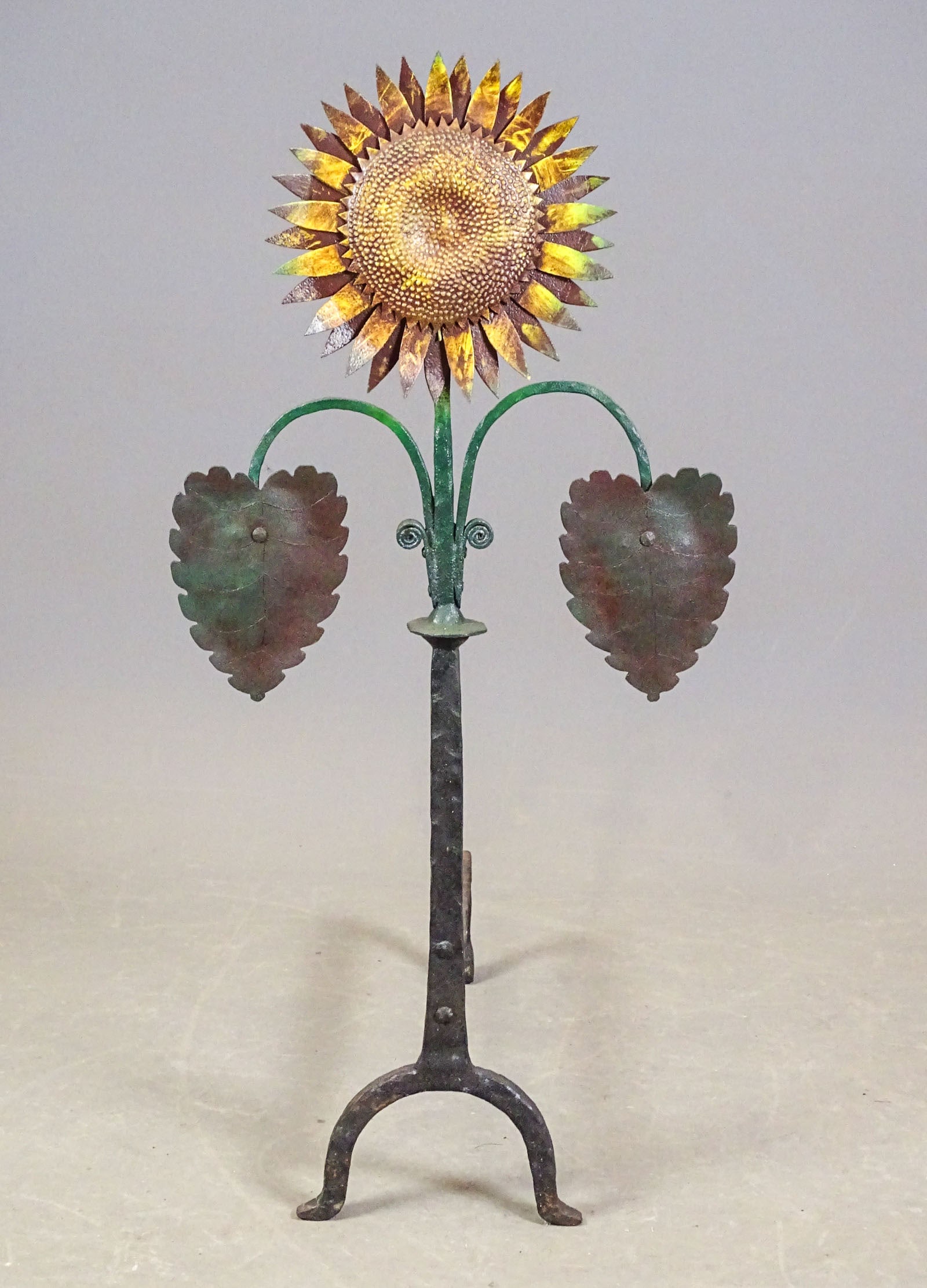 Pair Sunflower Andirons - 2