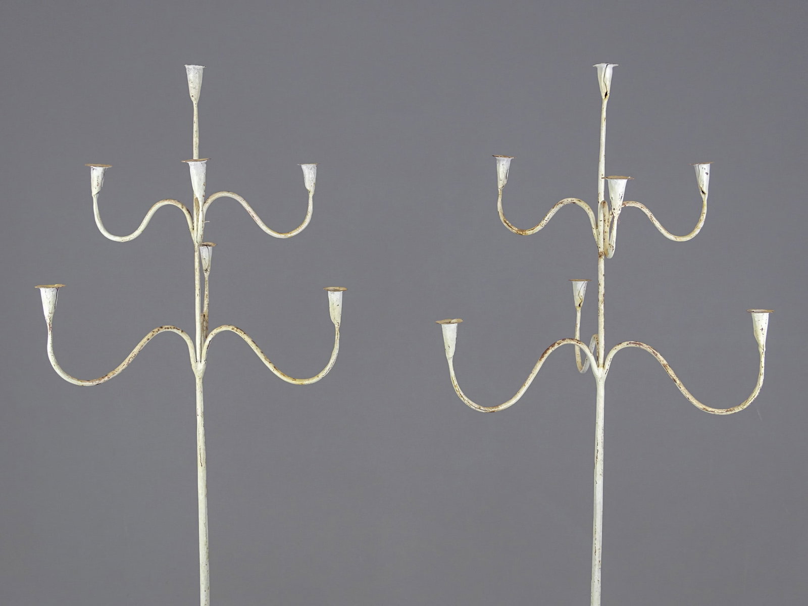 Pair Iron Floor Stands - 3