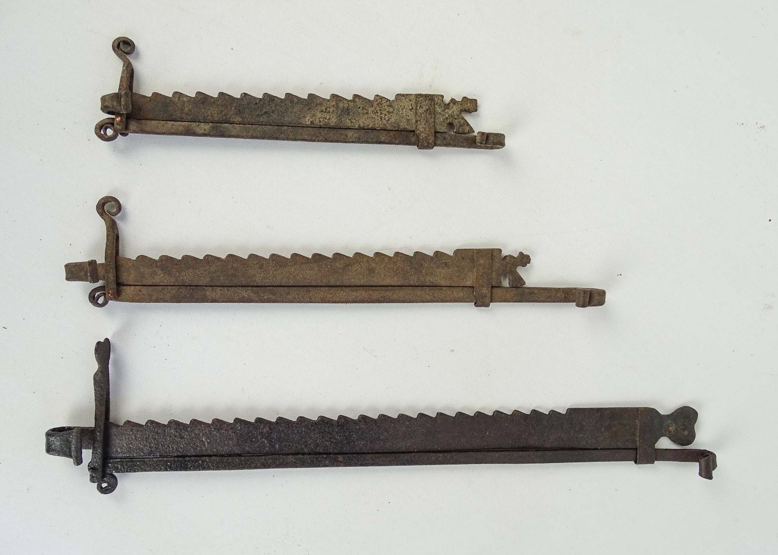 Iron Trammels Lot: Lot (3) "mini" iron trammels. 8", 10" and 12" L..