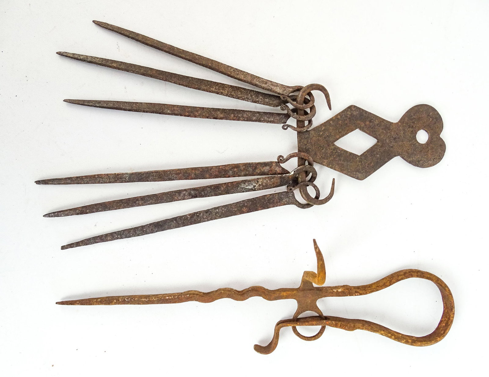 Metalware Lot: Lot including iron skewer set (12" L.), and Sticking Tommy (12" L.).