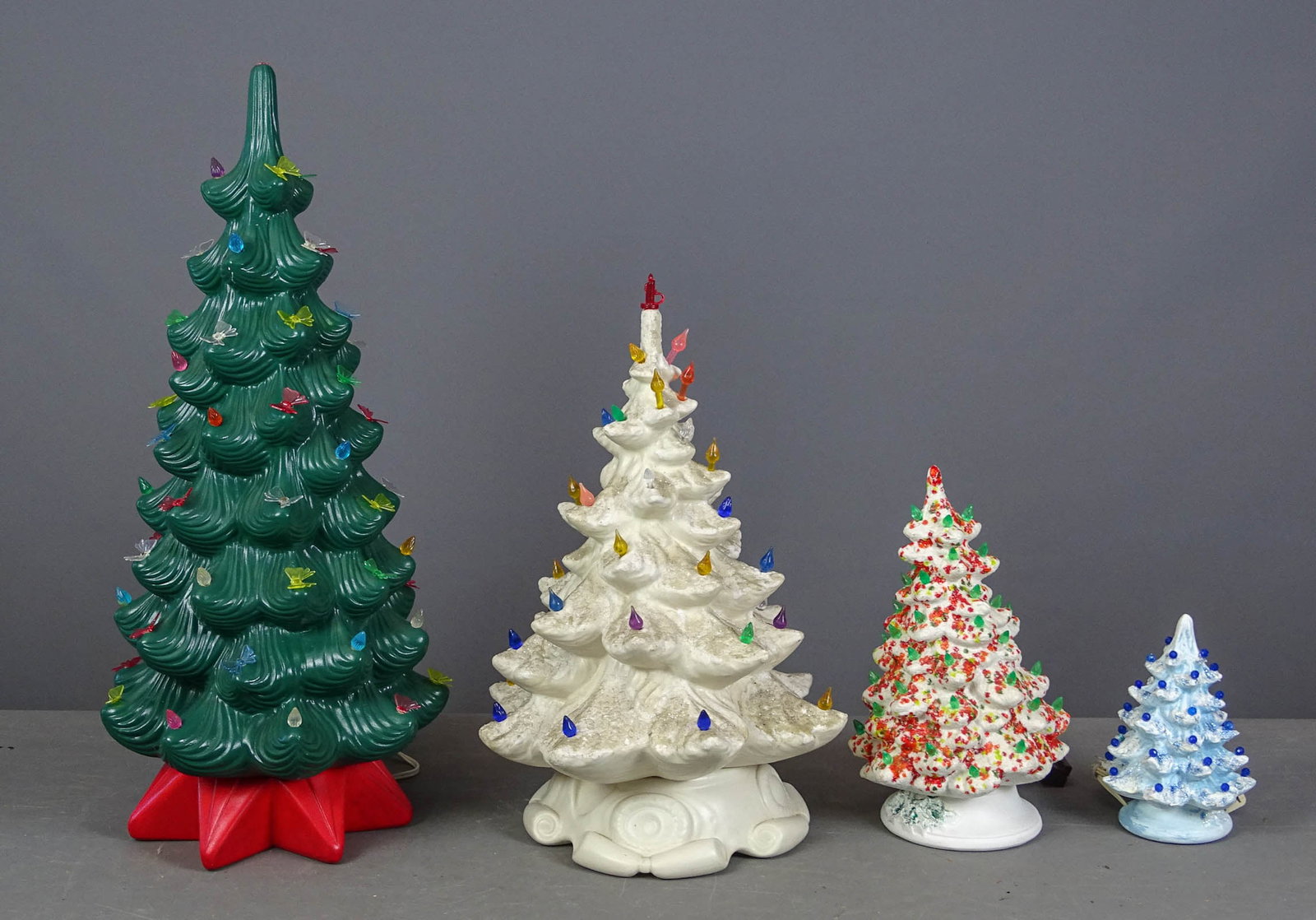 Vintage Christmas Lot: Lot of vintage Christmas trees.