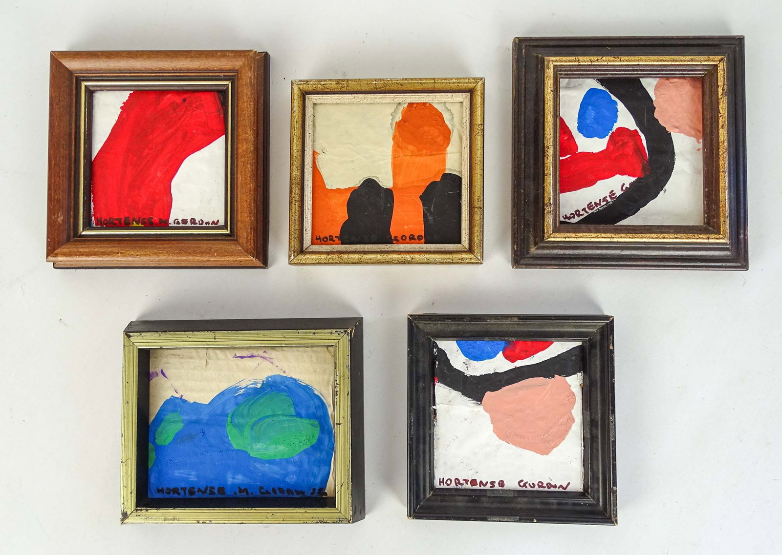 After Hortense Crompton Mattice Gordon (1866-1961): Painting Lot: After Hortense Crompton Mattice Gordon (1866-1961), (5) miniature works. Largest 6 1/2" x 6 1/2".