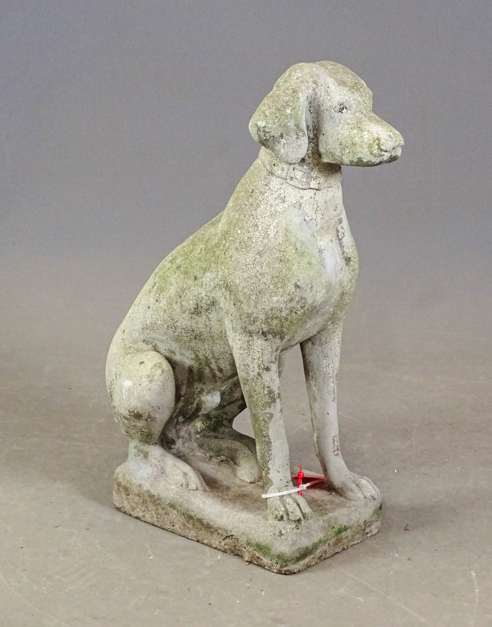 Cast Stone Dog: Cast stone dog. 29 1/2" Ht..