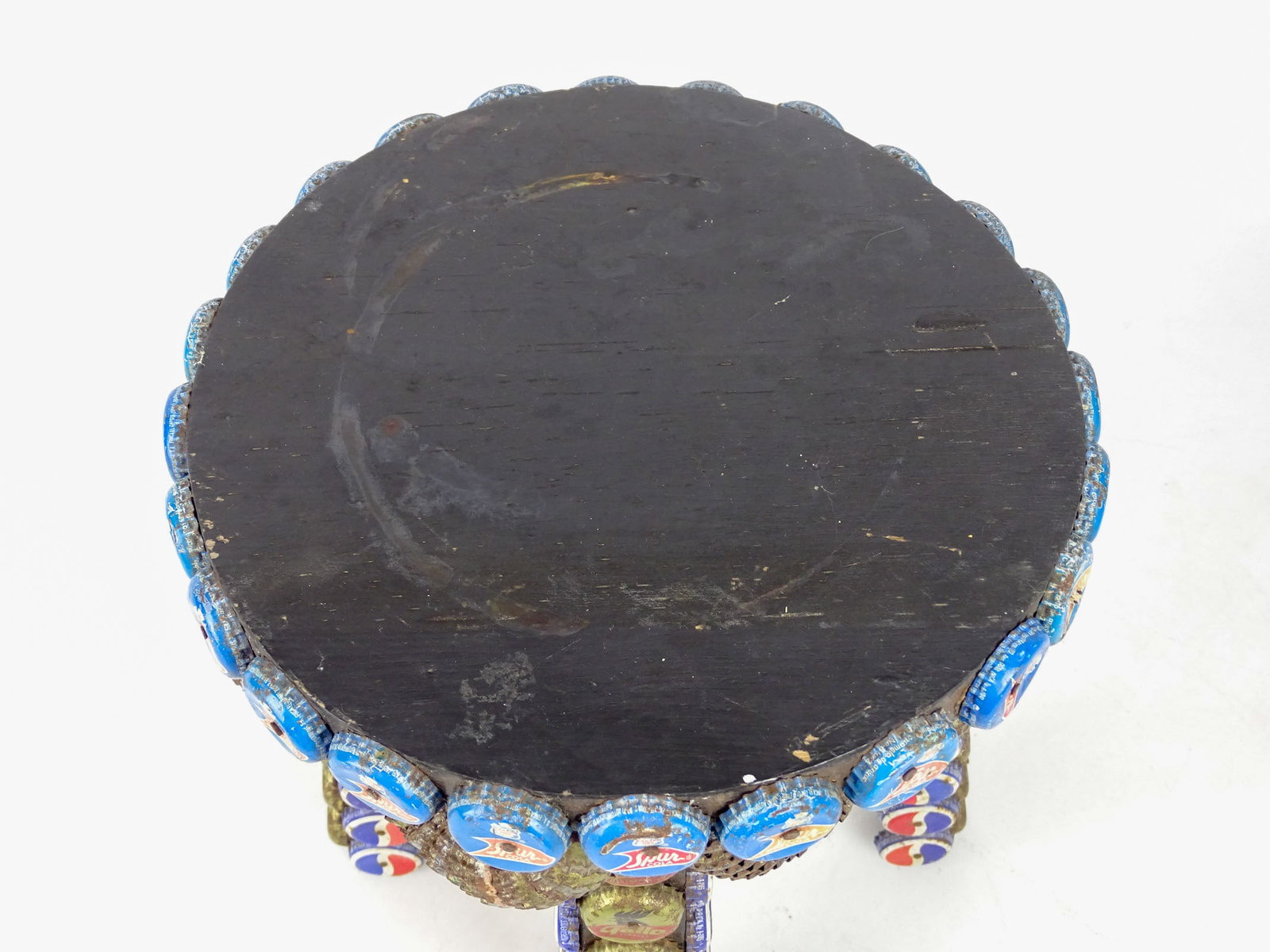 Folk Art Bottle Cap Stool - 2
