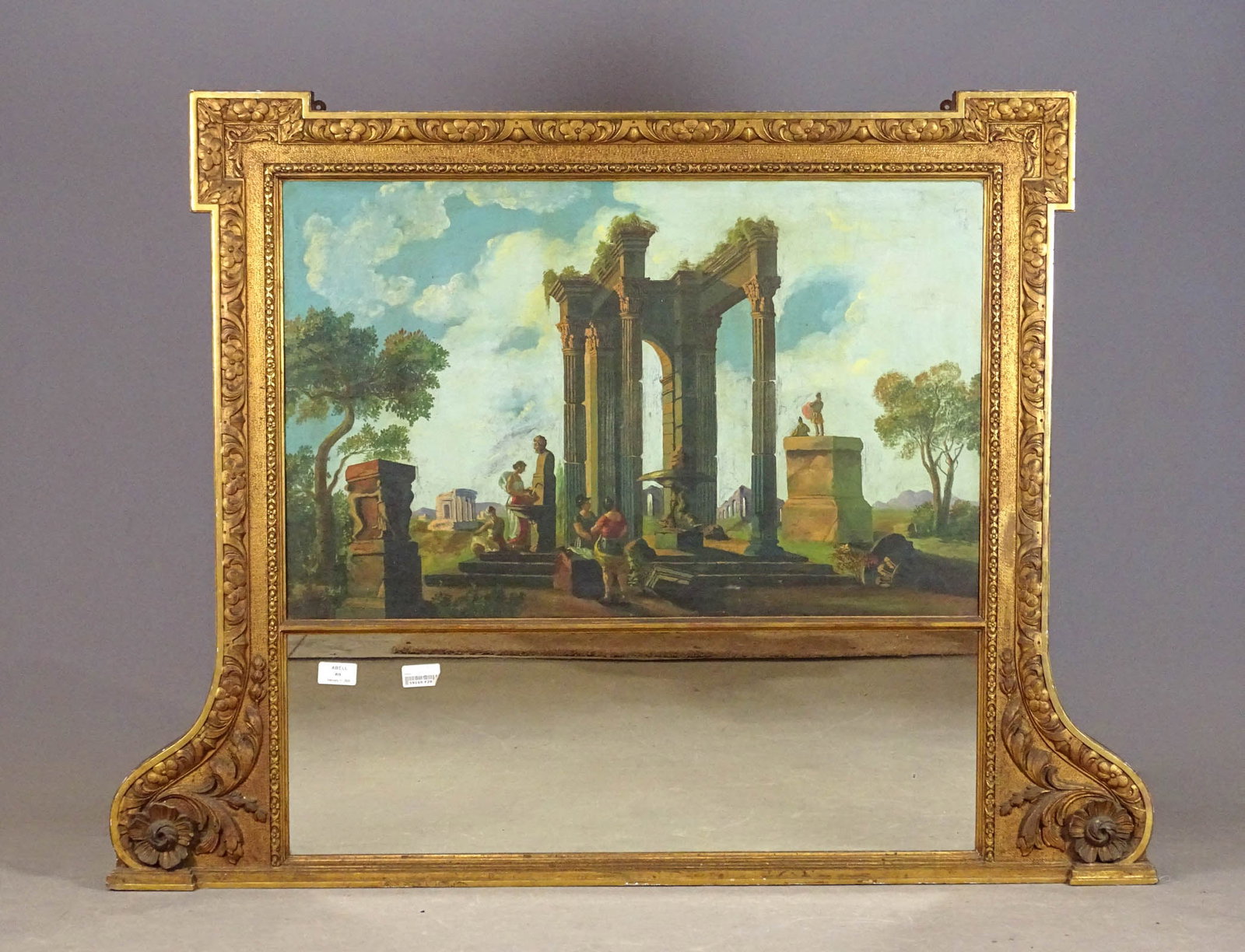 George II Style Mirror: George II Style Gilt Wood Over Mantel mirror. 61" x 48".