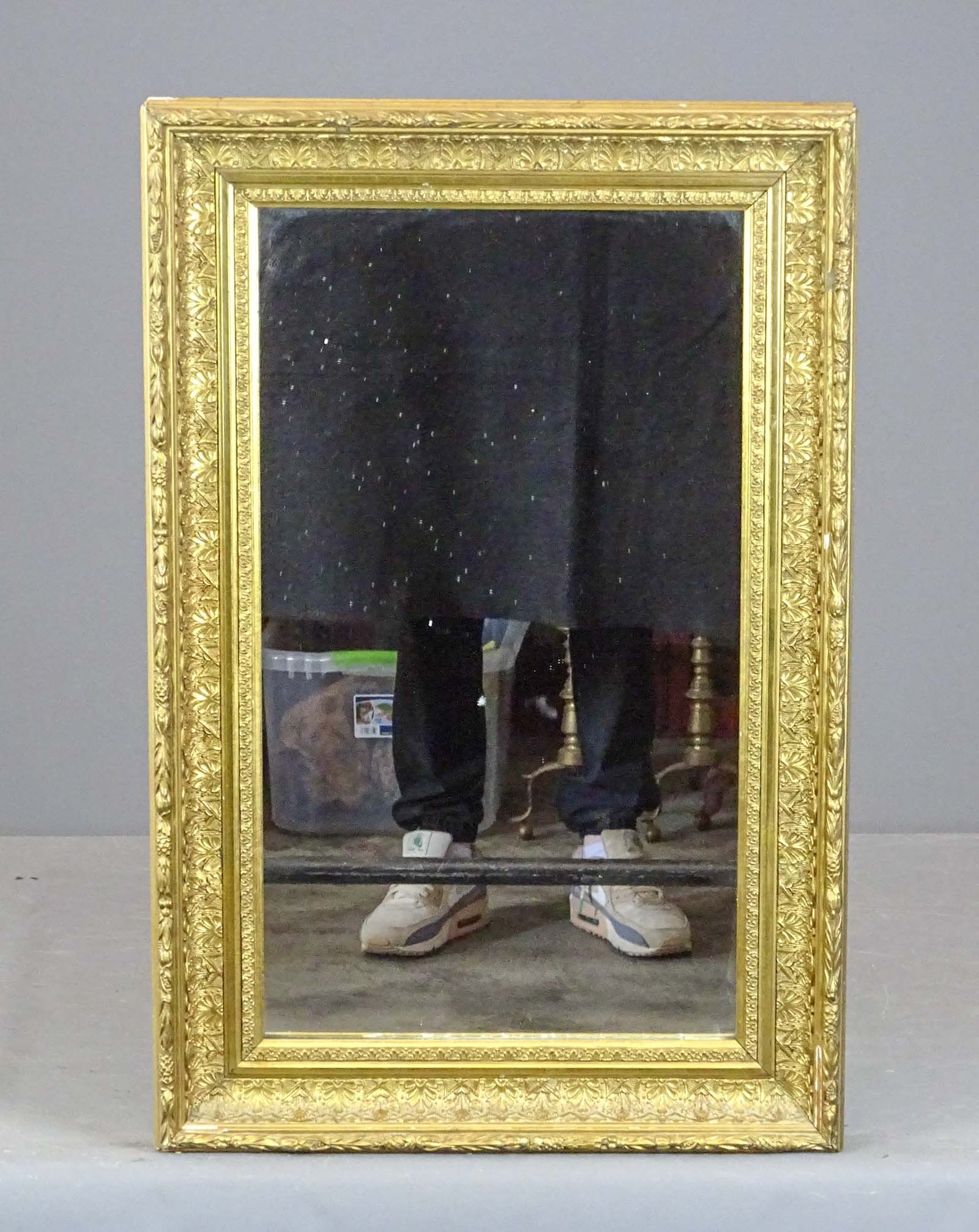 Gilded Mirror: Gilded mirror. 25" x 16 1/2".