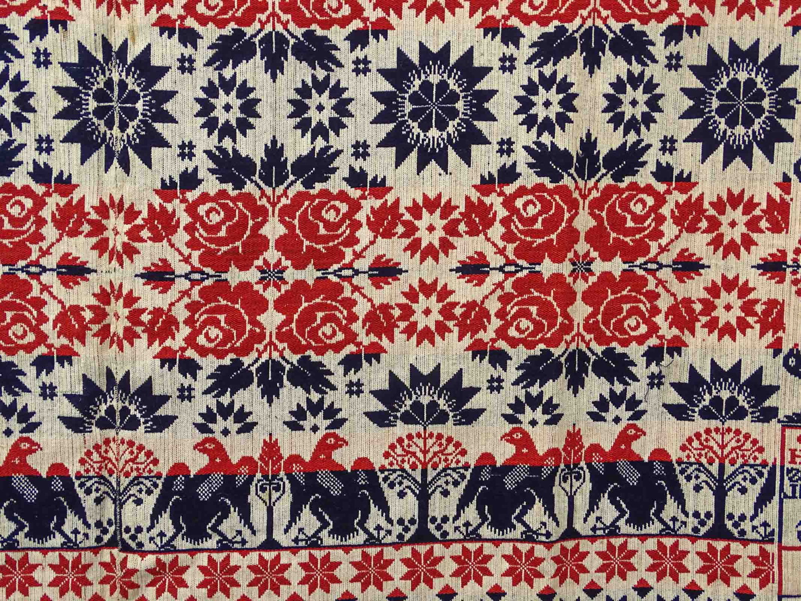 19th c. Eagle Coverlet - 2